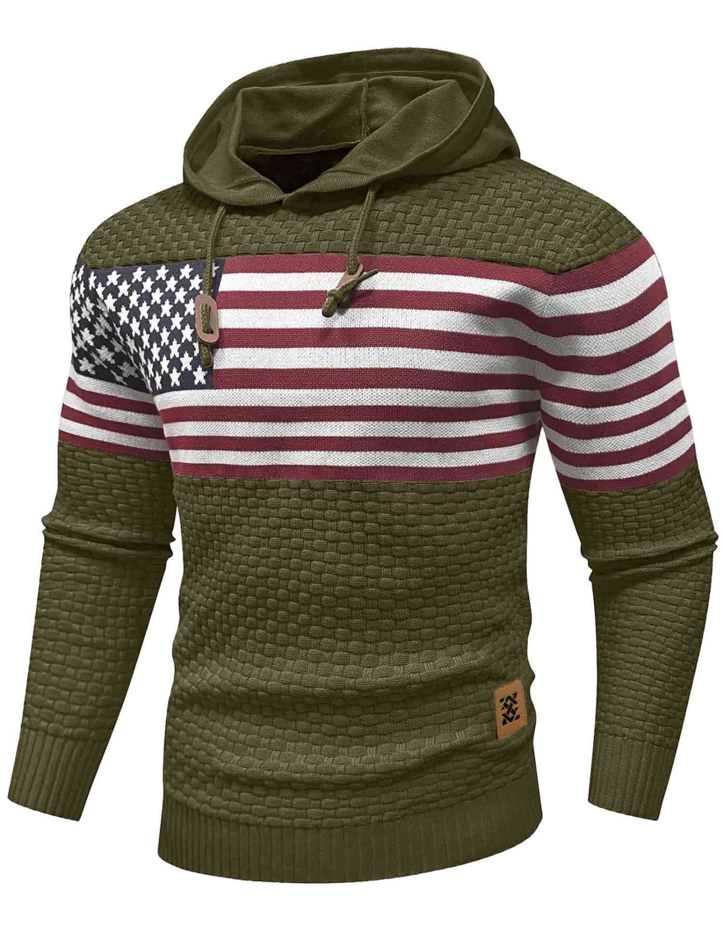 US Flag Knitted Hoodie