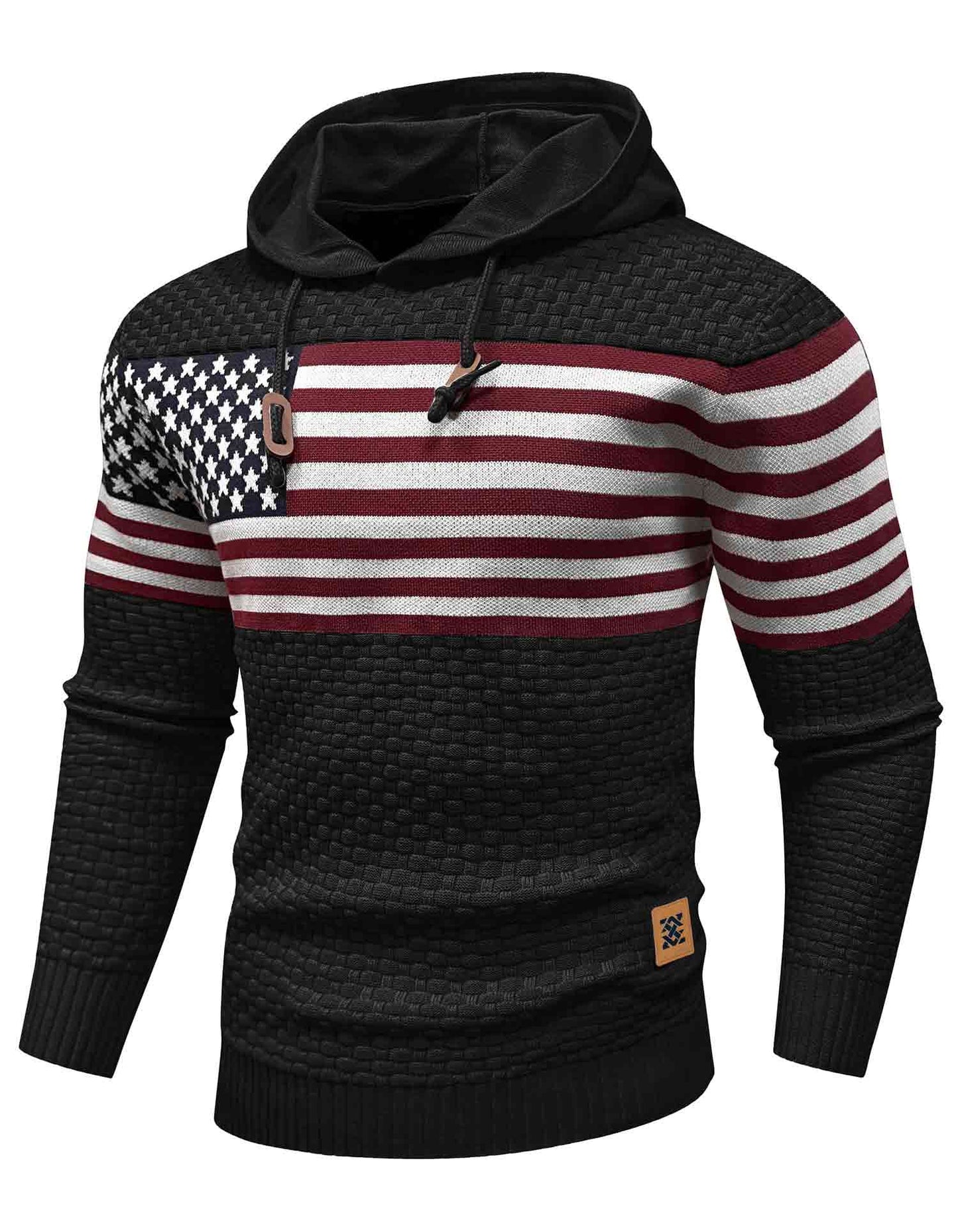 US Flag Knitted Hoodie