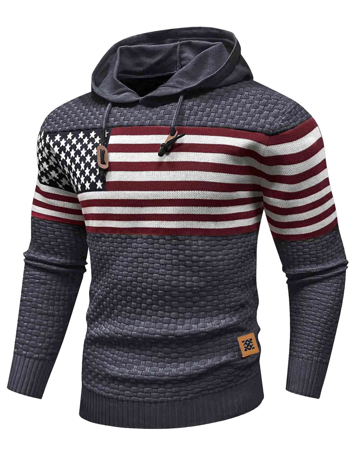 US Flag Knitted Hoodie