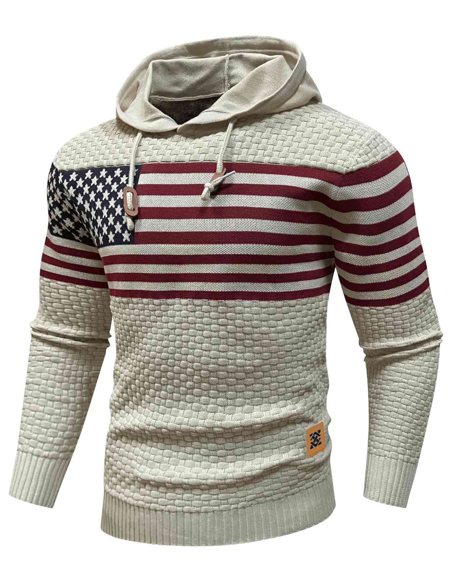 US Flag Knitted Hoodie
