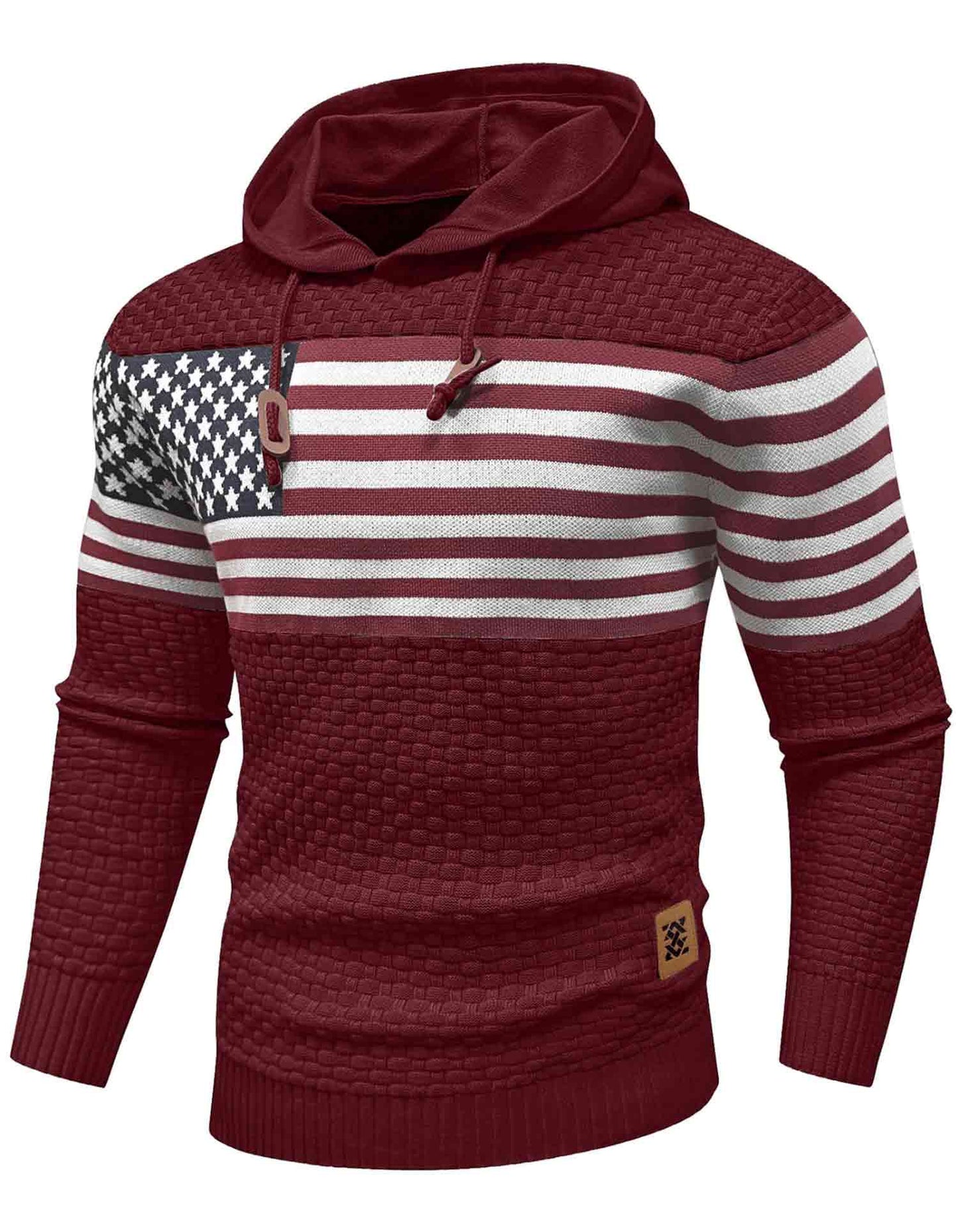 US Flag Knitted Hoodie
