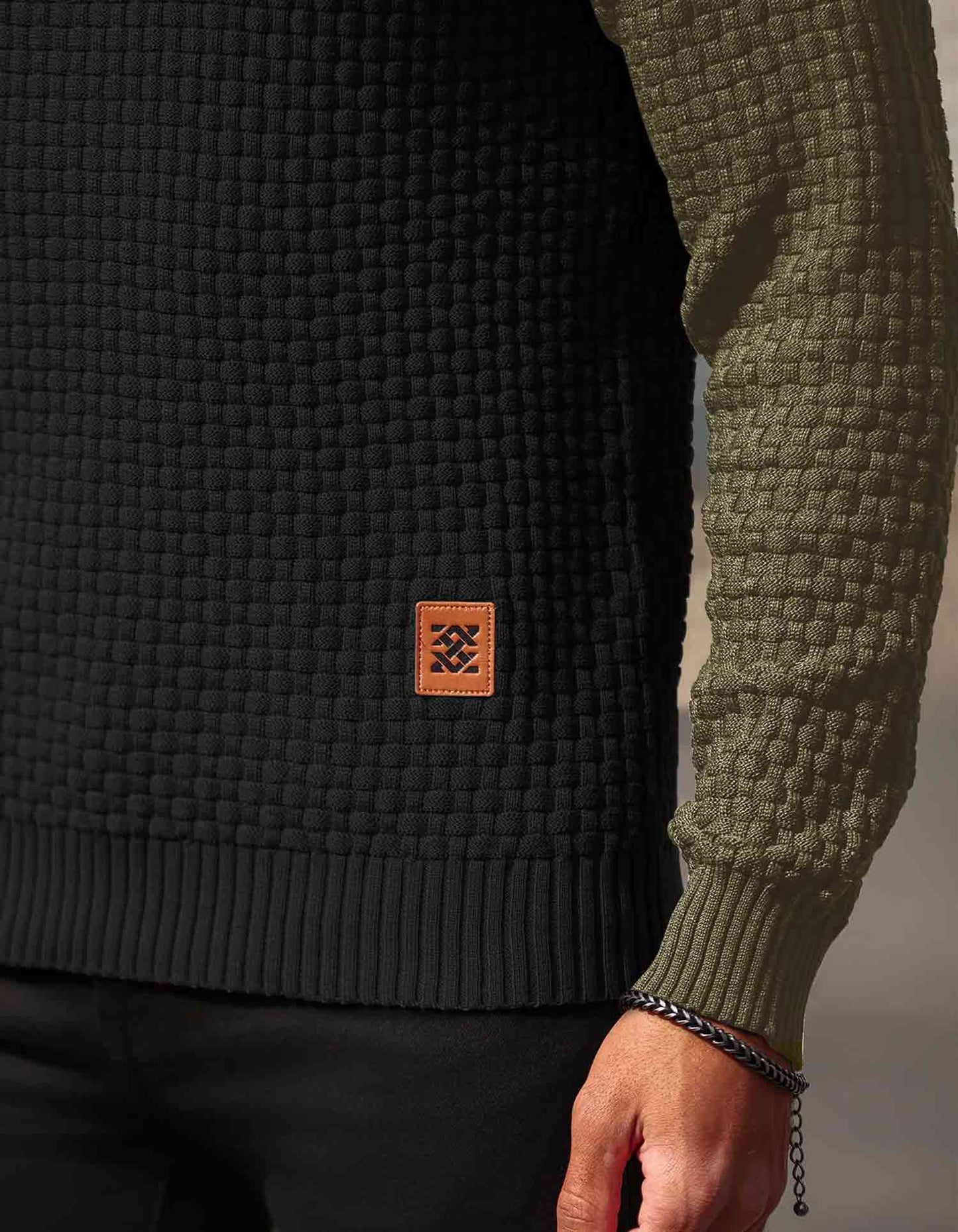 AirWaffle TwoTone Knitted Hoodie