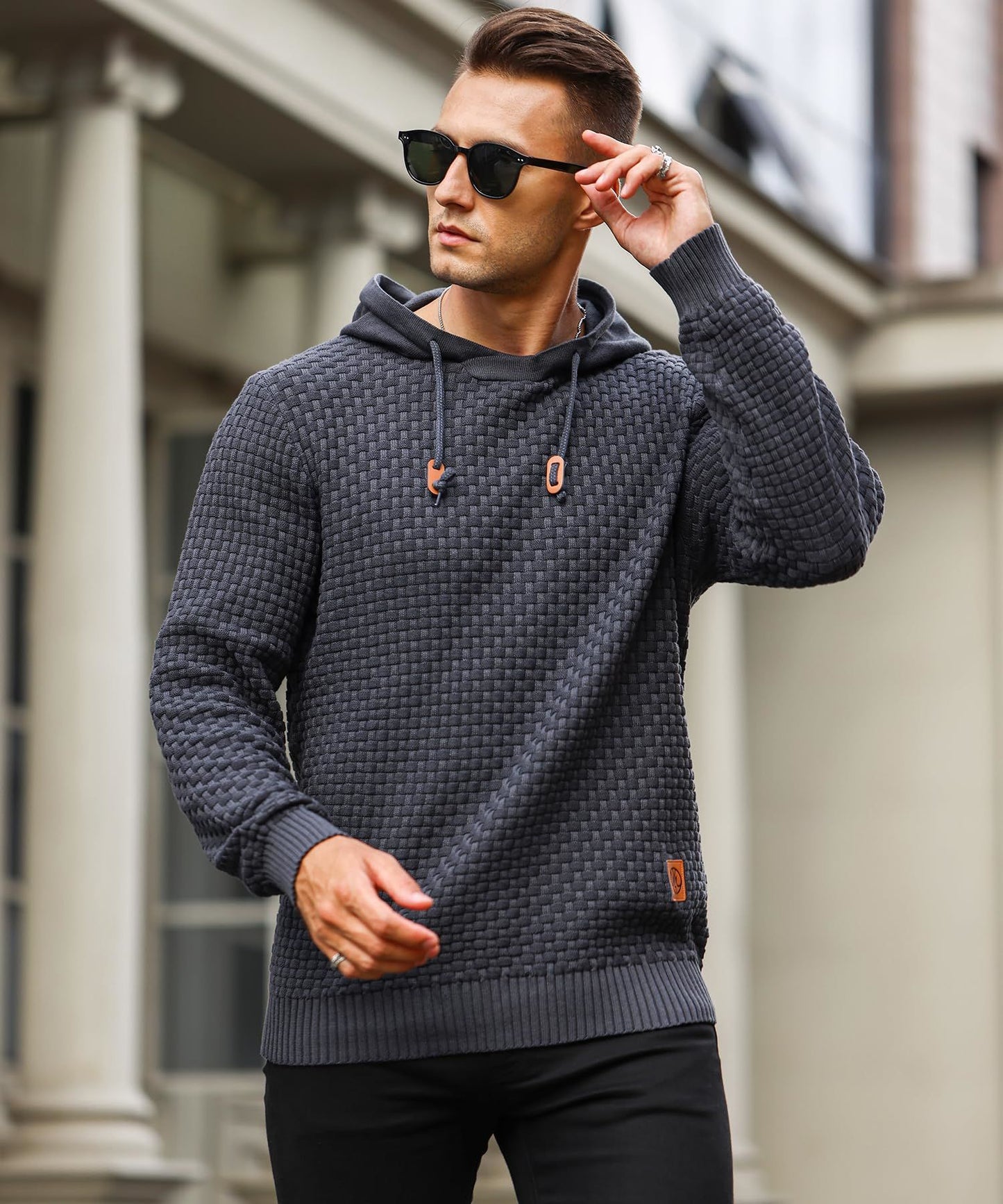 AirWaffle Solid Knitted Hoodie