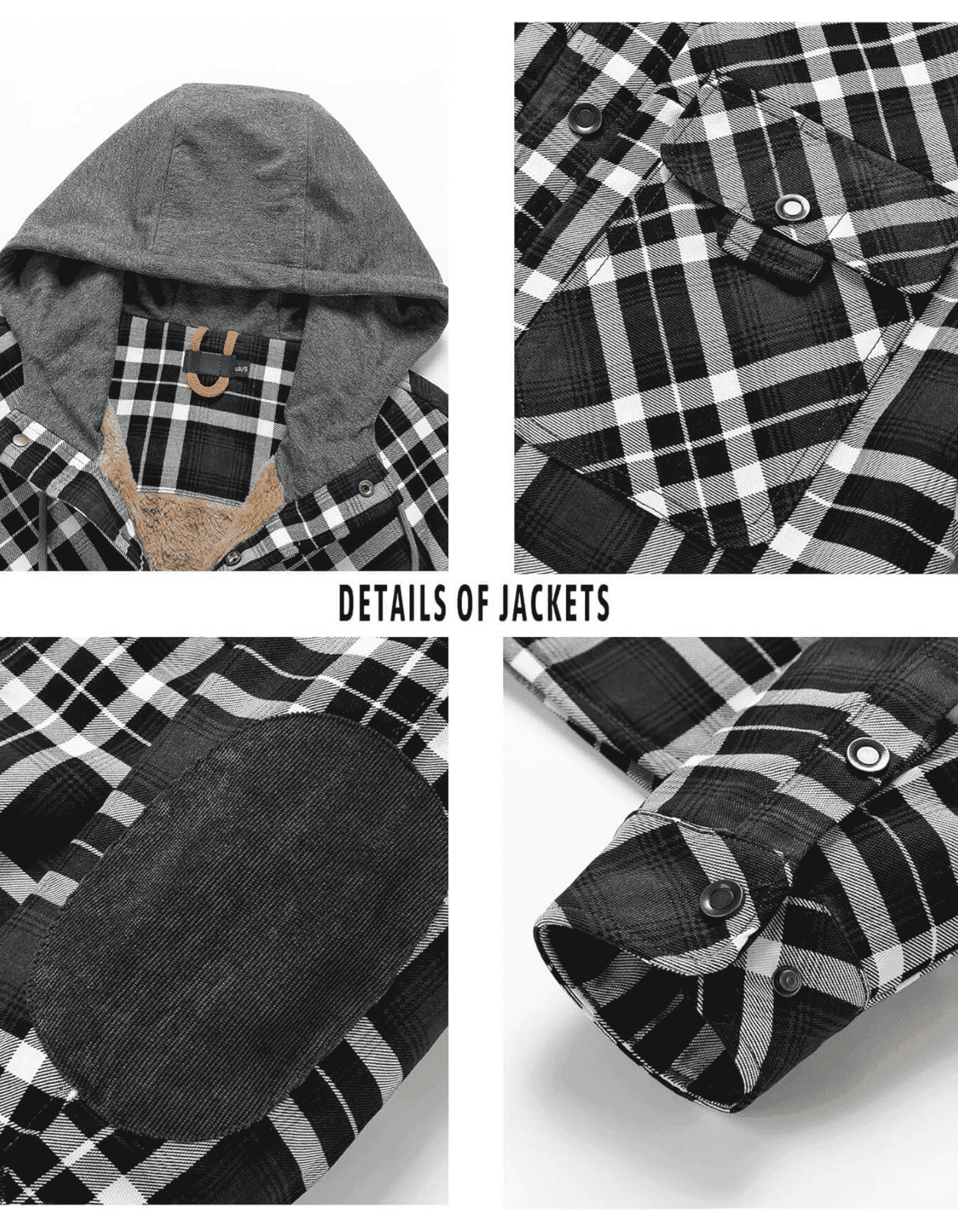 Sherpa-Lined Hooded Plaid Jacket