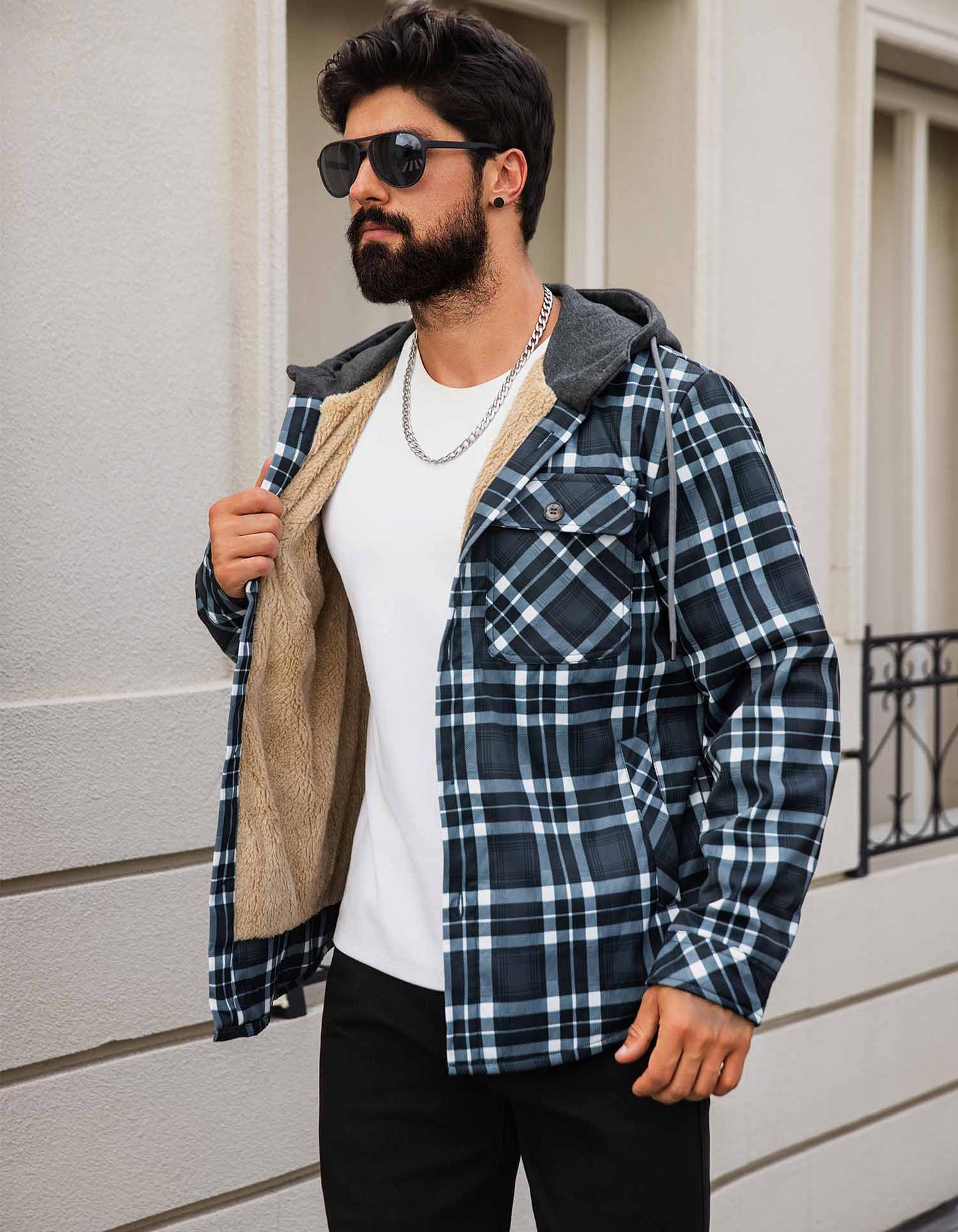Plaid Hooded Jacket