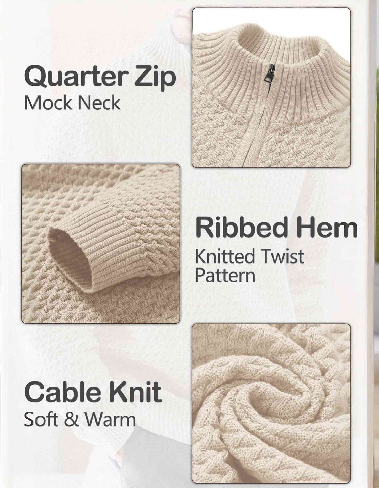 Nordic Twill Quarter-Zip Turtleneck Sweater