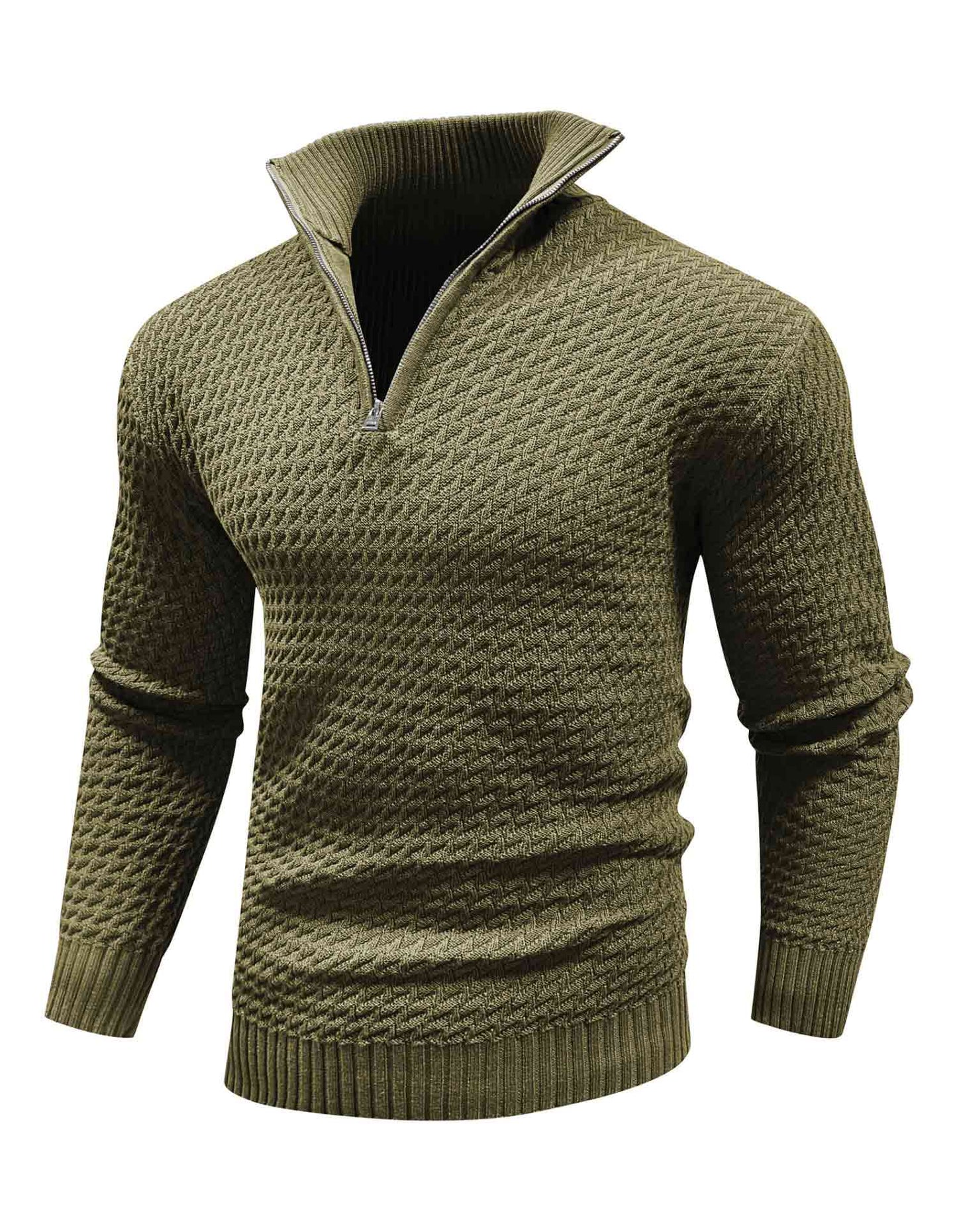 Nordic Twill Quarter-Zip Turtleneck Sweater