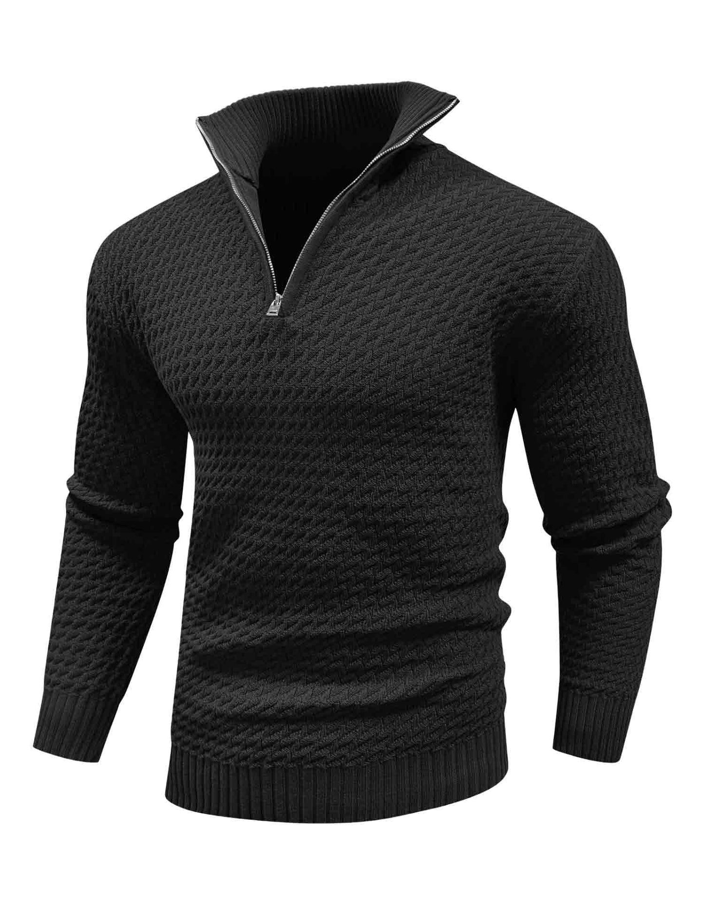 Nordic Twill Quarter-Zip Turtleneck Sweater