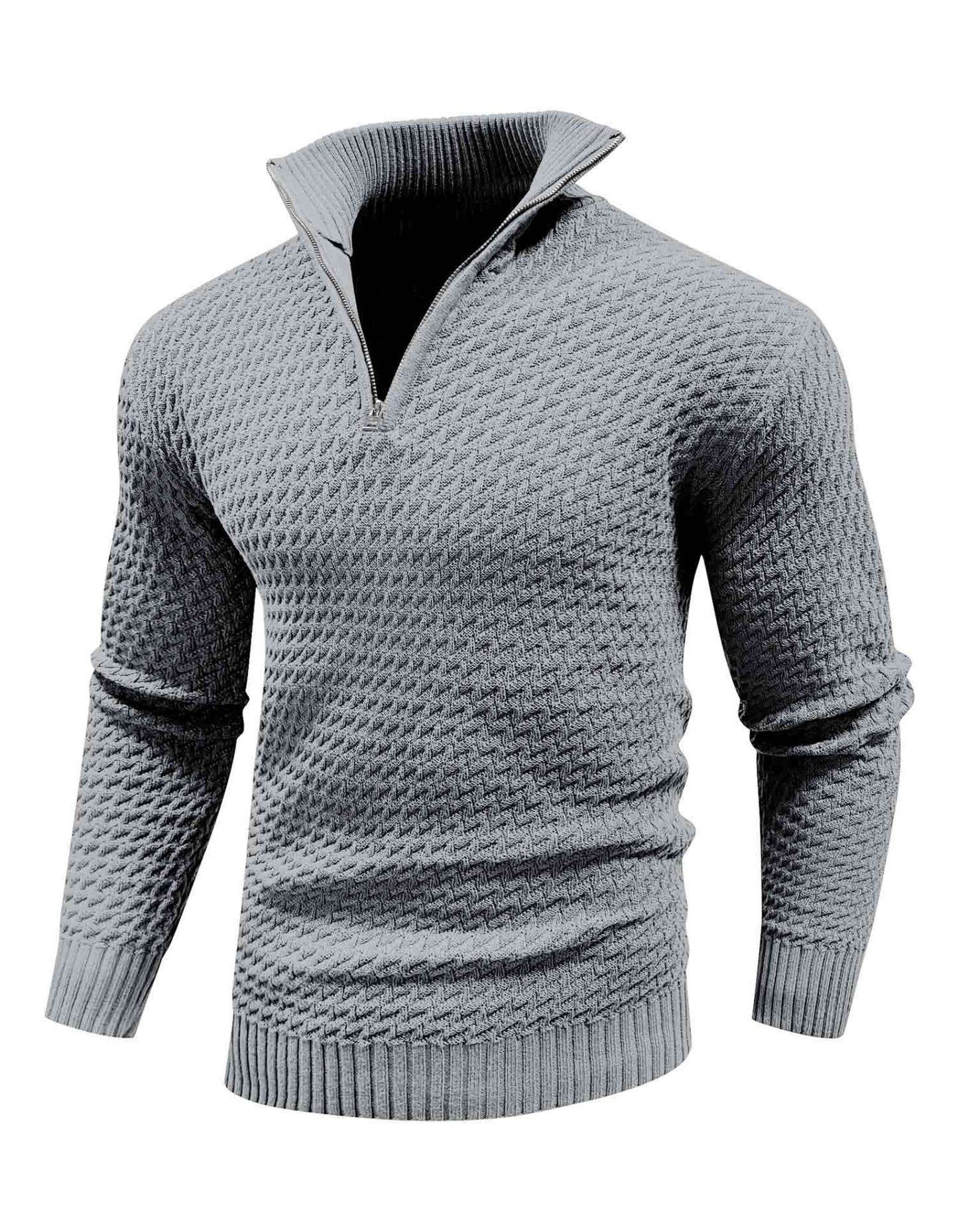 Nordic Twill Quarter-Zip Turtleneck Sweater
