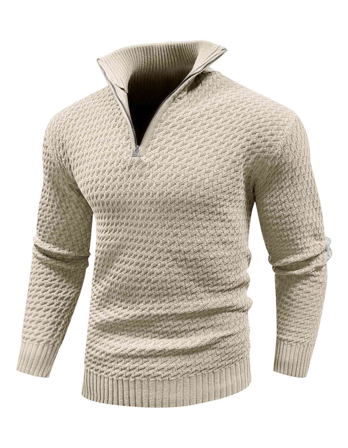 Nordic Twill Quarter-Zip Turtleneck Sweater