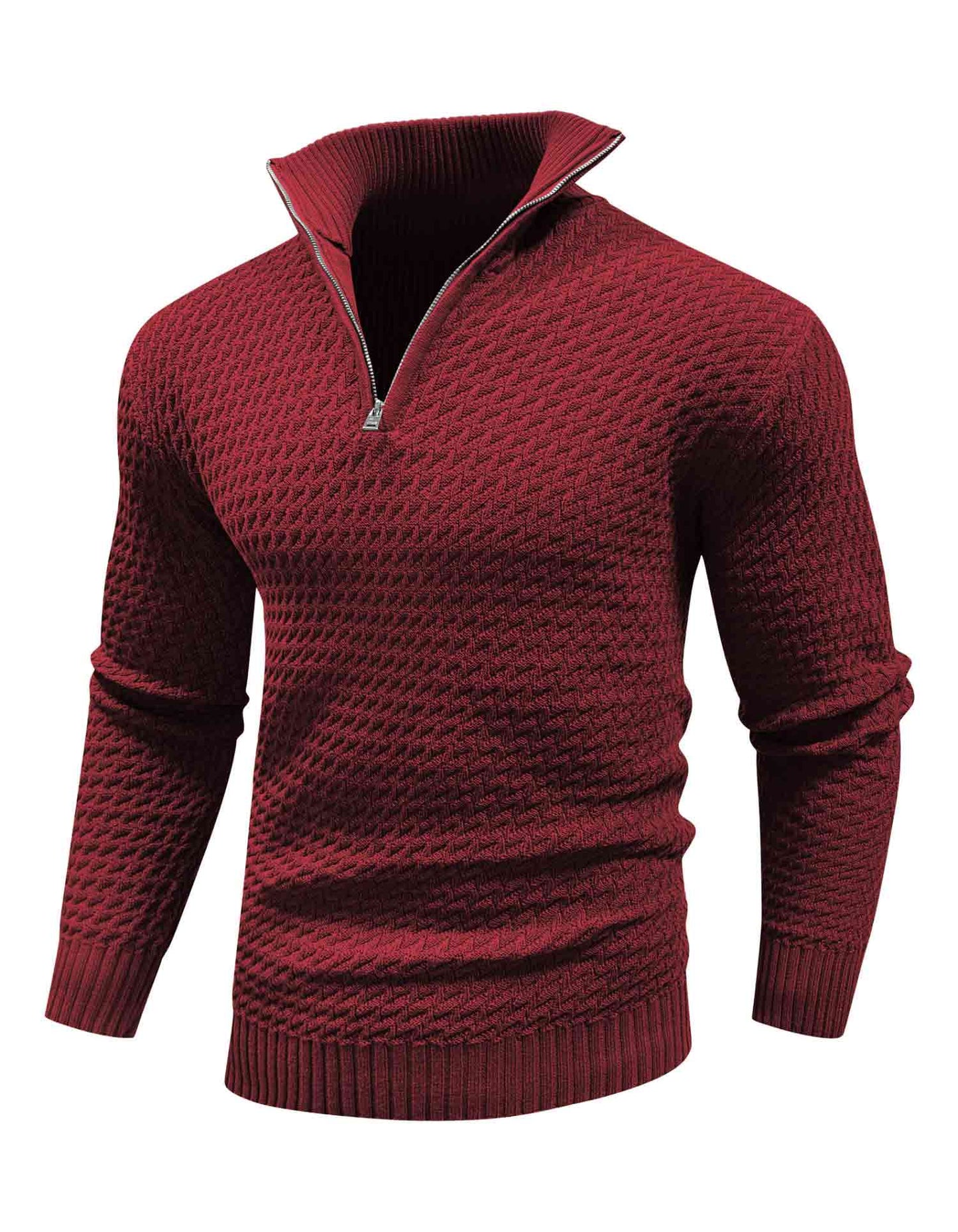 Nordic Twill Quarter-Zip Turtleneck Sweater