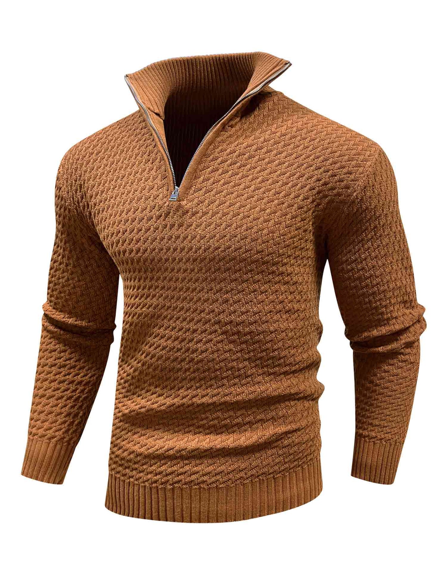 Nordic Twill Quarter-Zip Turtleneck Sweater
