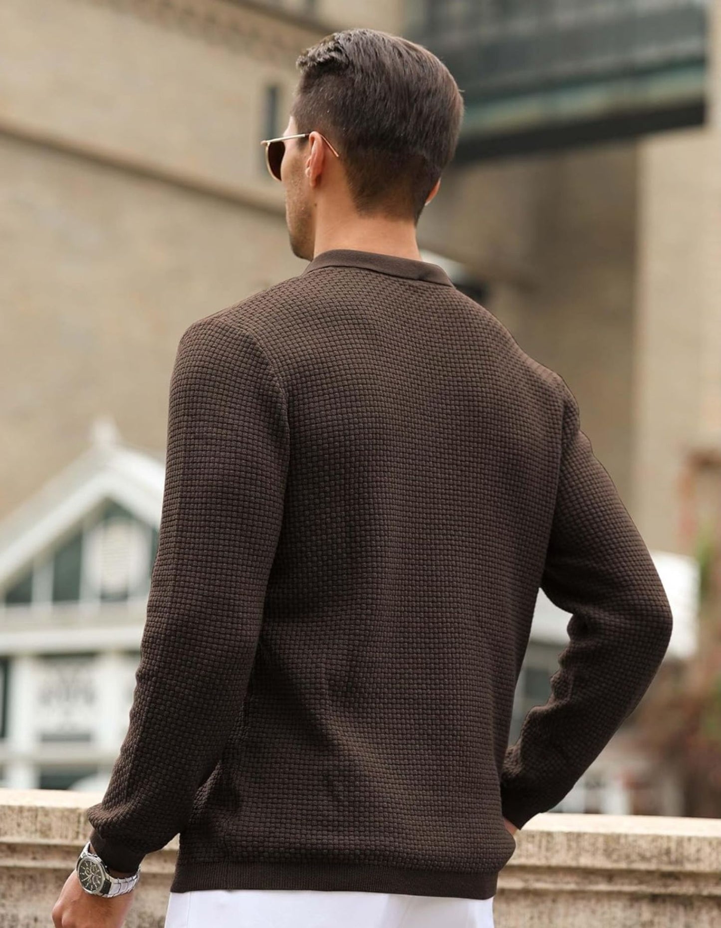 AirWaffle Knit Polo Sweater