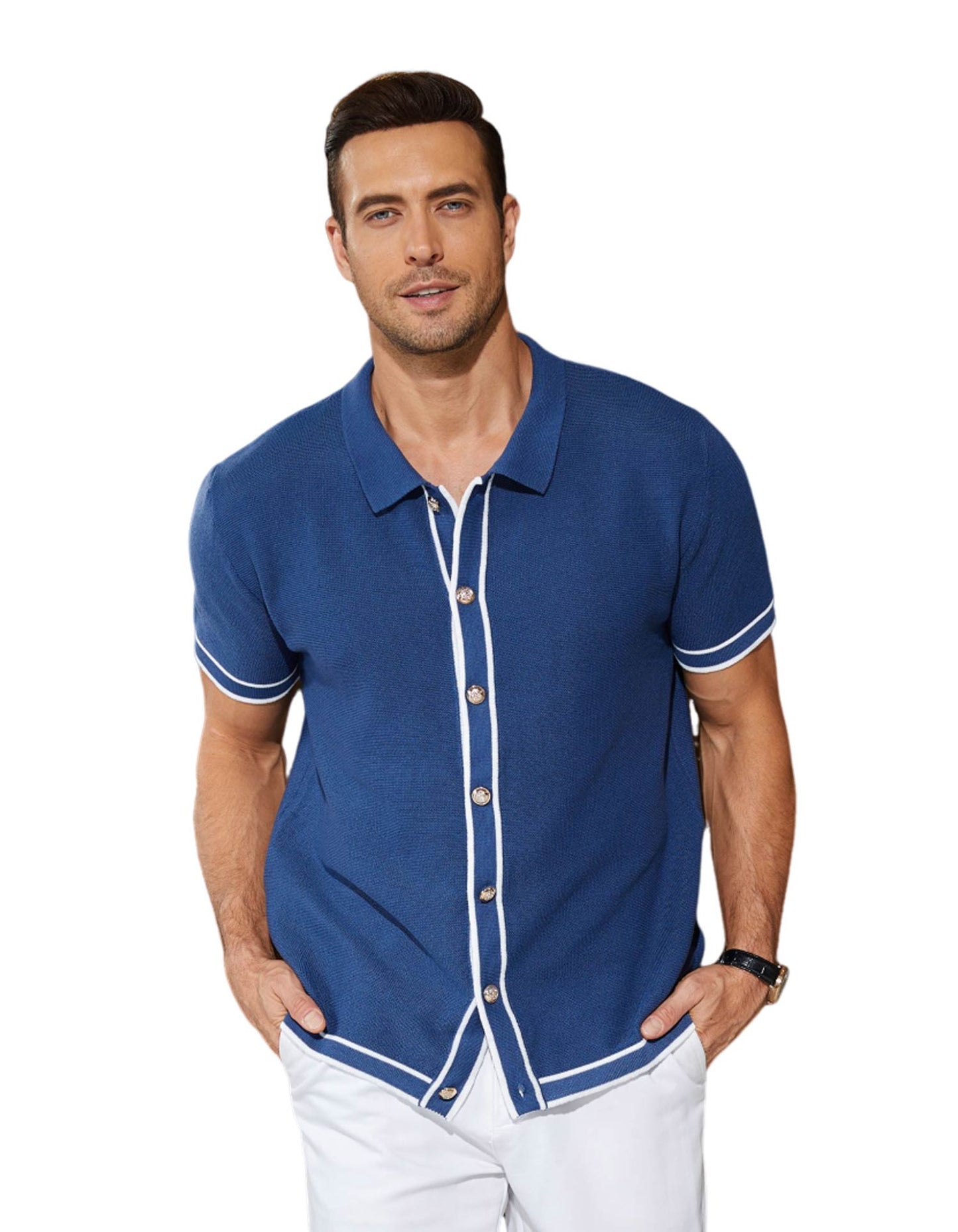 Contrast Trim Knit Polo