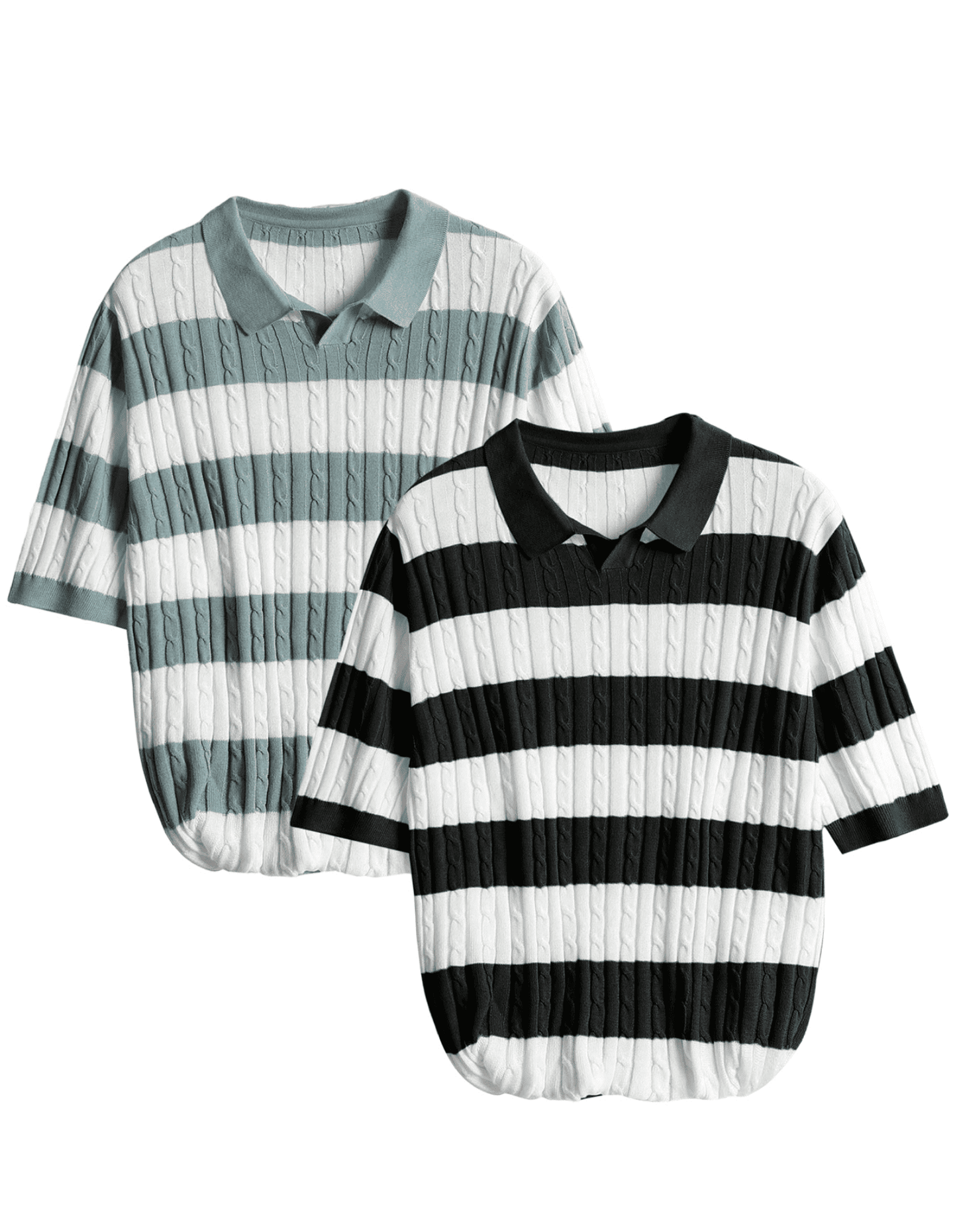Striped Polo Knit Tee