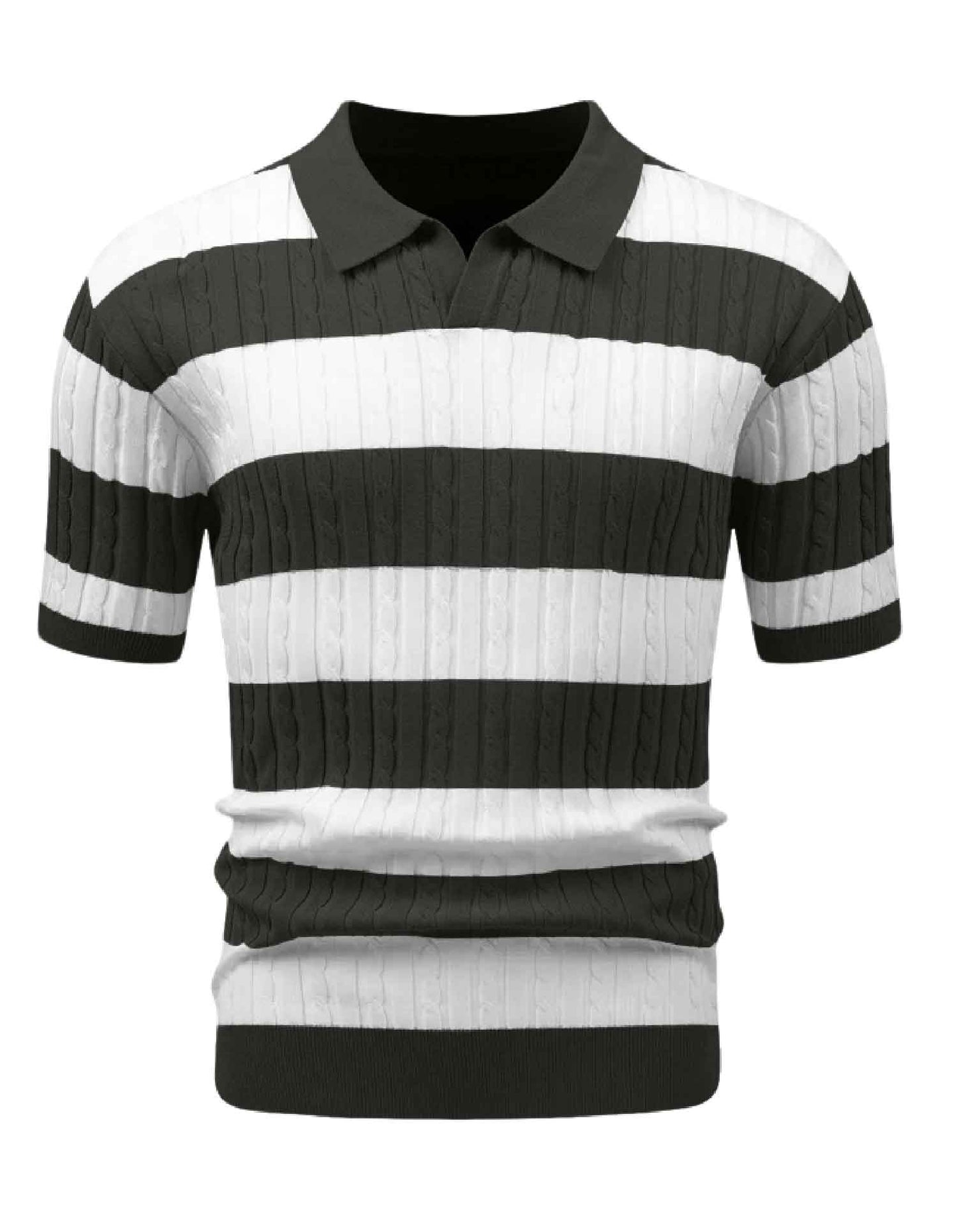 Striped Polo Knit Tee