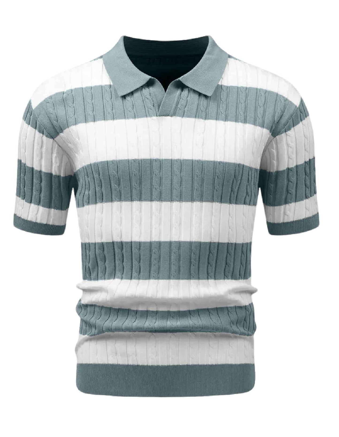 Striped Polo Knit Tee