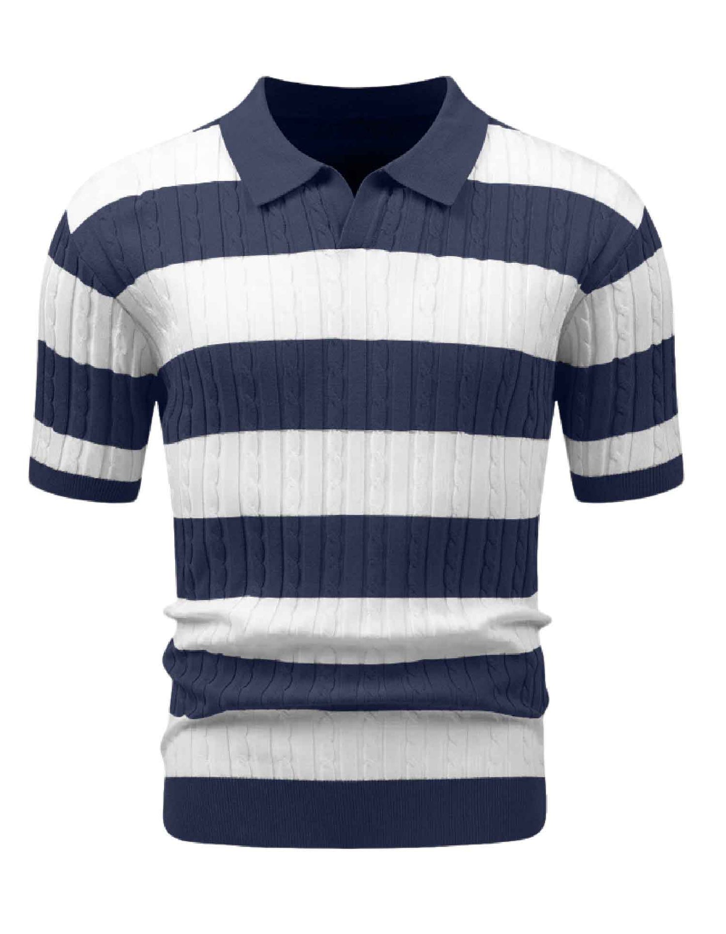 Striped Polo Knit Tee
