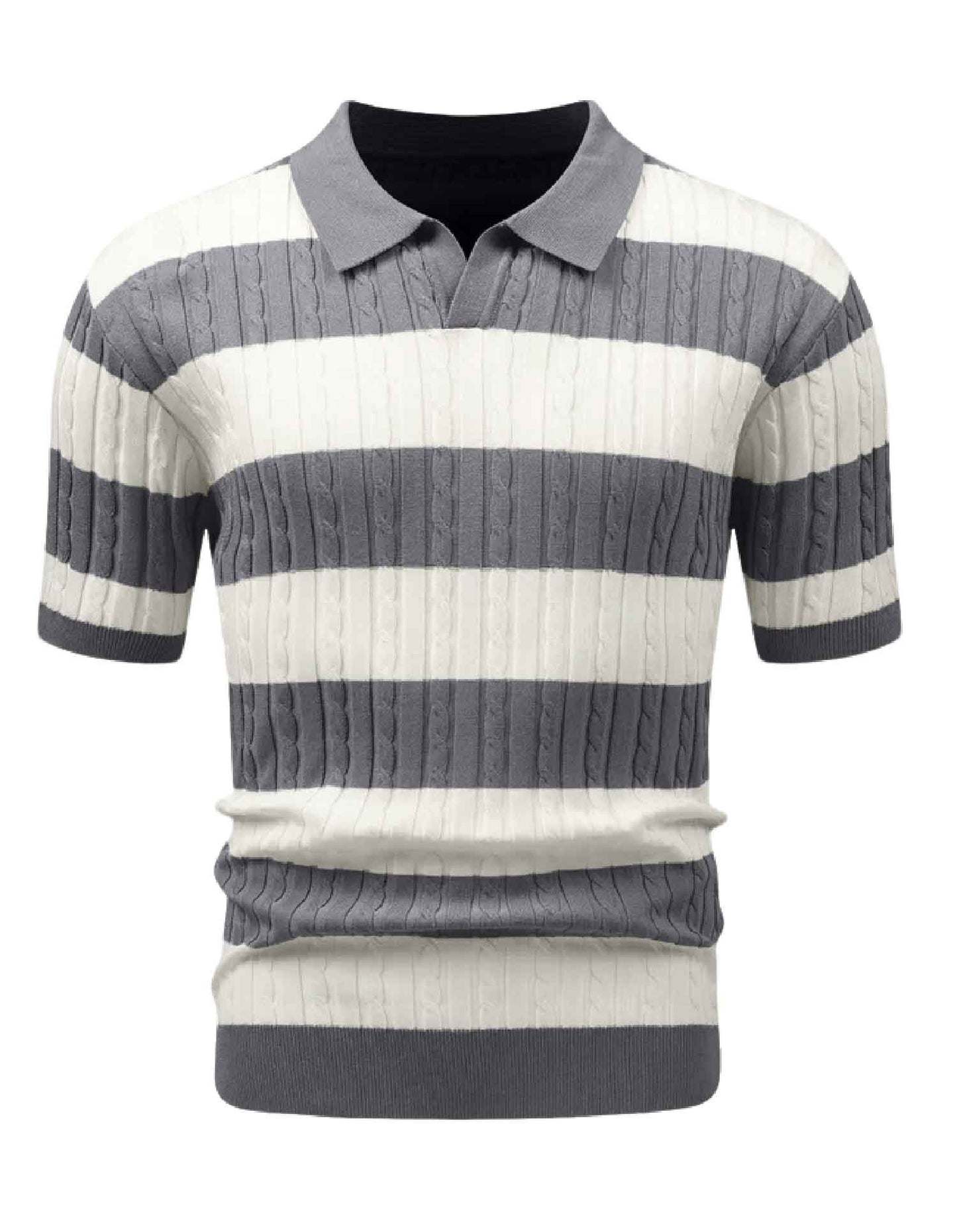 Striped Polo Knit Tee