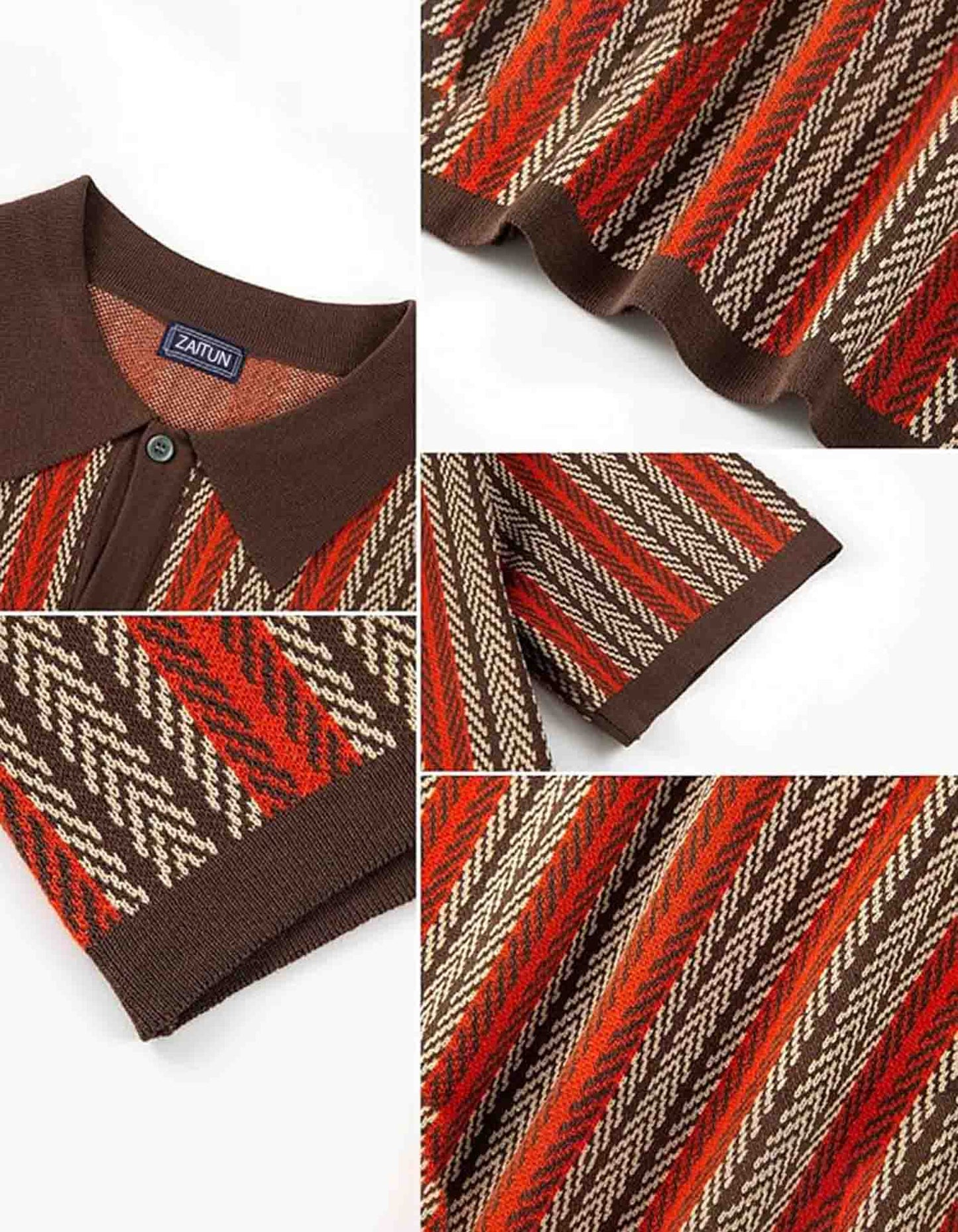 Retro Stripes Knit Polo