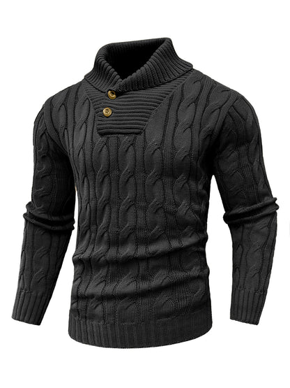 Zaitun Men's Turtleneck Sweater Fisherman Style Cable Knit Pullover Warm Long Sleeve Lightweight Breathable Winter Sweater for Men Red