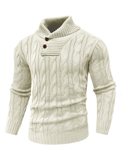 Zaitun Men's Turtleneck Sweater Fisherman Style Cable Knit Pullover Warm Long Sleeve Lightweight Breathable Winter Sweater for Men Red