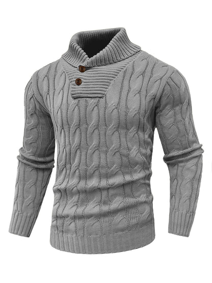 Zaitun Men's Turtleneck Sweater Fisherman Style Cable Knit Pullover Warm Long Sleeve Lightweight Breathable Winter Sweater for Men Red