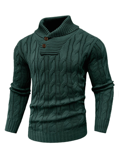 Zaitun Men's Turtleneck Sweater Fisherman Style Cable Knit Pullover Warm Long Sleeve Lightweight Breathable Winter Sweater for Men Red