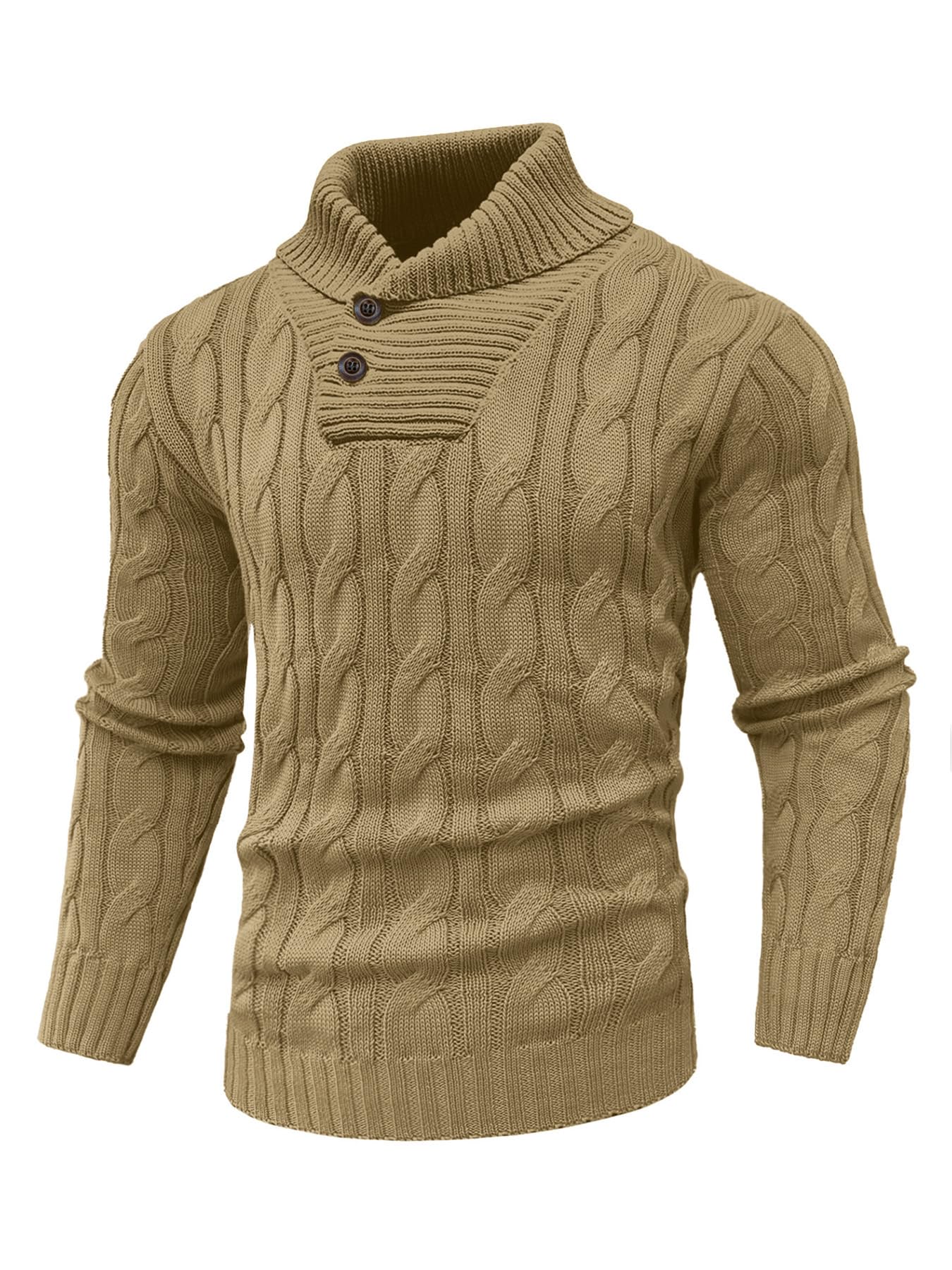 Zaitun Men's Turtleneck Sweater Fisherman Style Cable Knit Pullover Warm Long Sleeve Lightweight Breathable Winter Sweater for Men Red