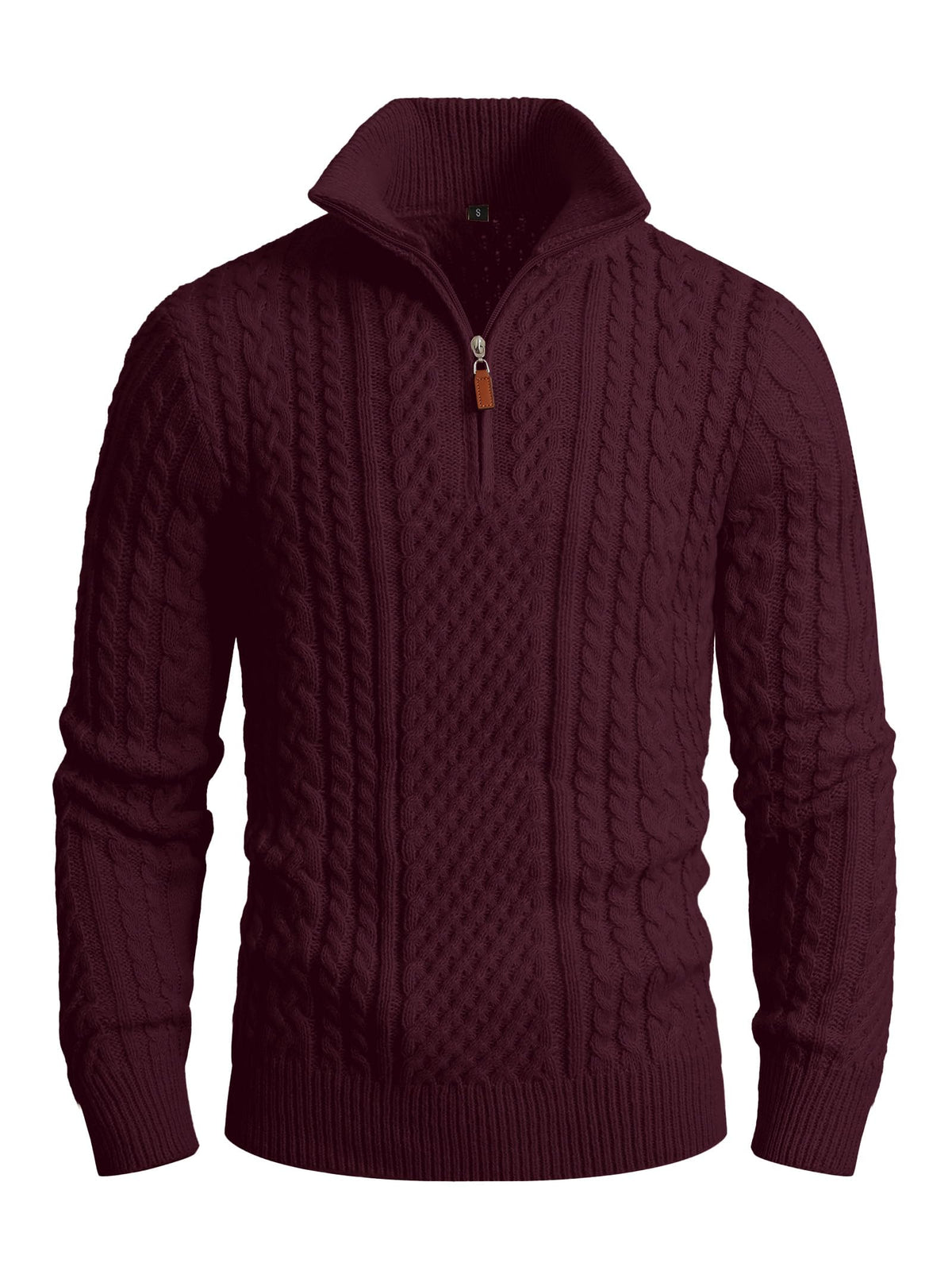 Zaitun Men's 1/4 Zip Sweater Waffle Textured Lightweight Pullover for Winter Business Casual Turtleneck Old Money Knit Top