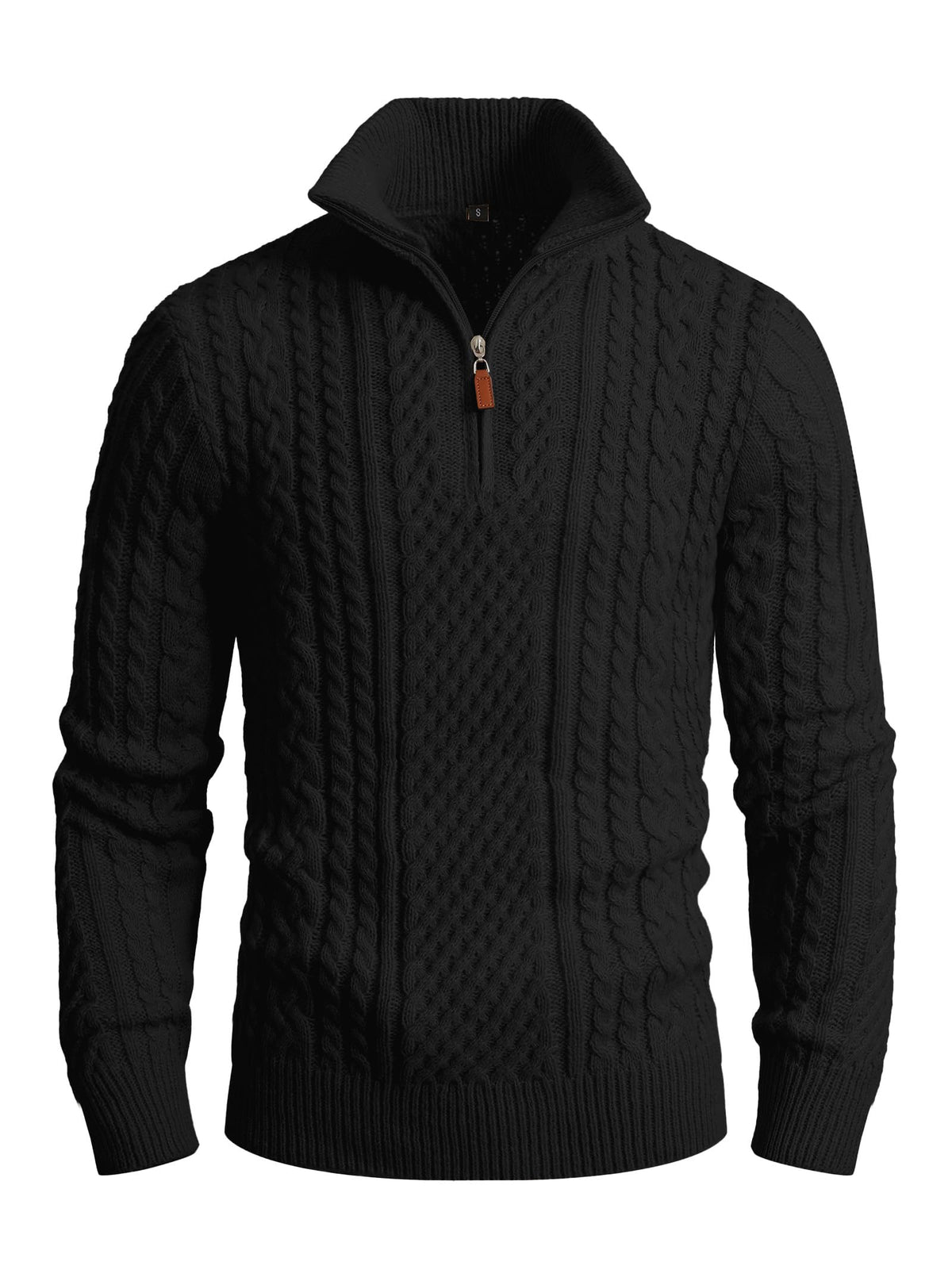 Zaitun Men's 1/4 Zip Sweater Waffle Textured Lightweight Pullover for Winter Business Casual Turtleneck Old Money Knit Top