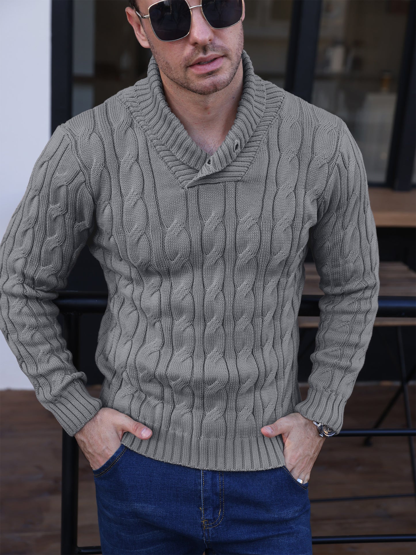 Zaitun Men's Turtleneck Sweater Fisherman Style Cable Knit Pullover Warm Long Sleeve Lightweight Breathable Winter Sweater for Men Red
