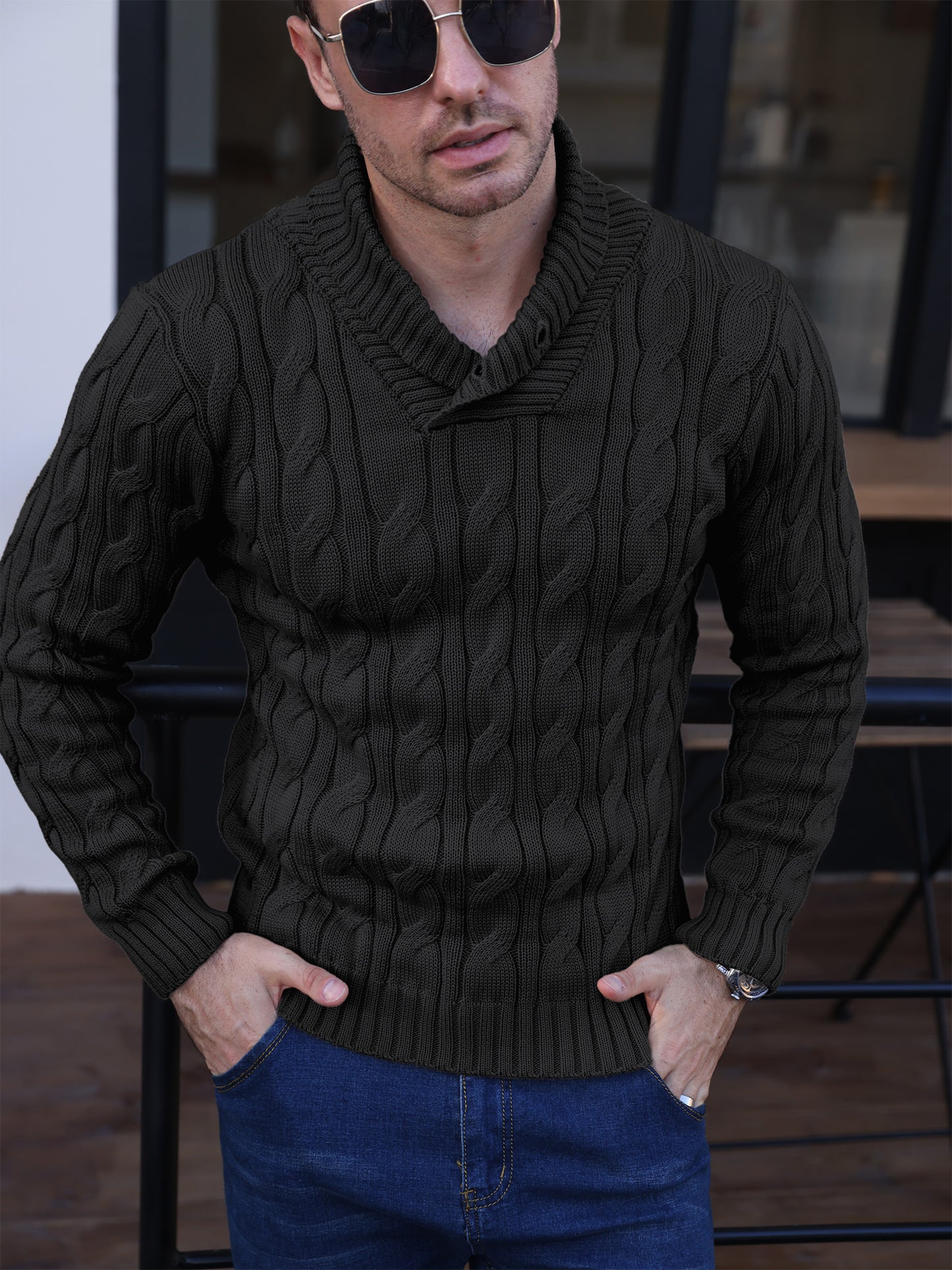 Zaitun Men's Turtleneck Sweater Fisherman Style Cable Knit Pullover Warm Long Sleeve Lightweight Breathable Winter Sweater for Men Red