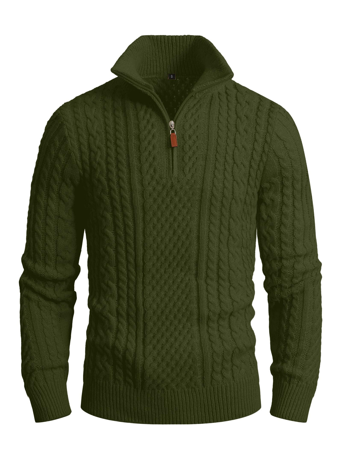 Zaitun Men's 1/4 Zip Sweater Waffle Textured Lightweight Pullover for Winter Business Casual Turtleneck Old Money Knit Top