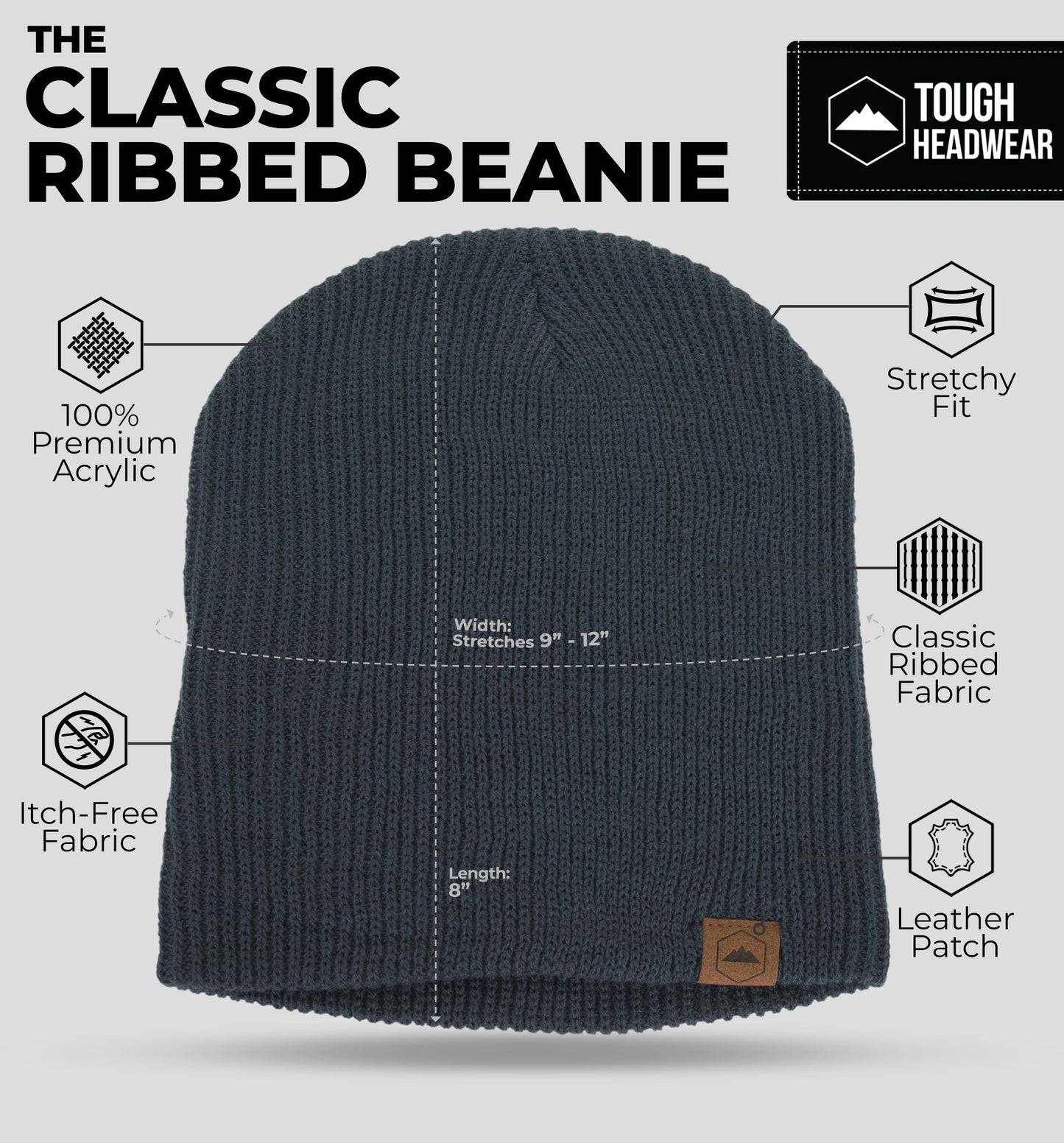 Zaitun Beanie Hats for Men and Women Winter Warm Waffle Knit Cap Comfort Thick Daily Rib Cap