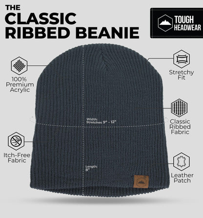 Zaitun Beanie Hats for Men and Women Winter Warm Waffle Knit Cap Comfort Thick Daily Rib Cap