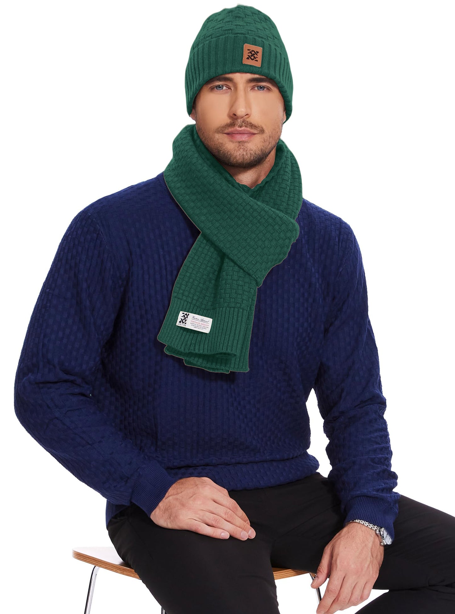 Zaitun Beanie Hats for Men and Women Winter Warm Waffle Knit Cap Comfort Thick Daily Rib Cap