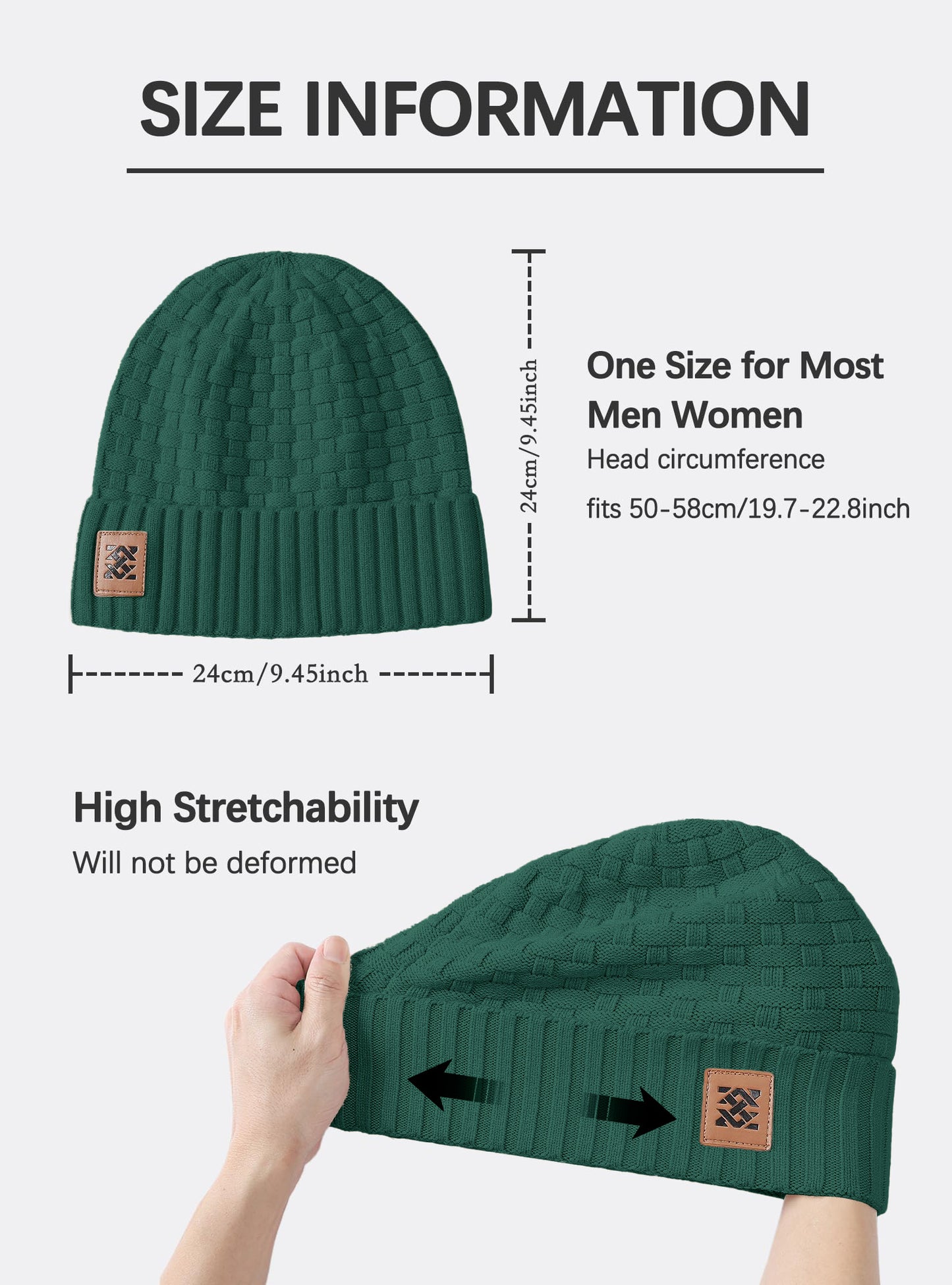 Zaitun Beanie Hats for Men and Women Winter Warm Waffle Knit Cap Comfort Thick Daily Rib Cap