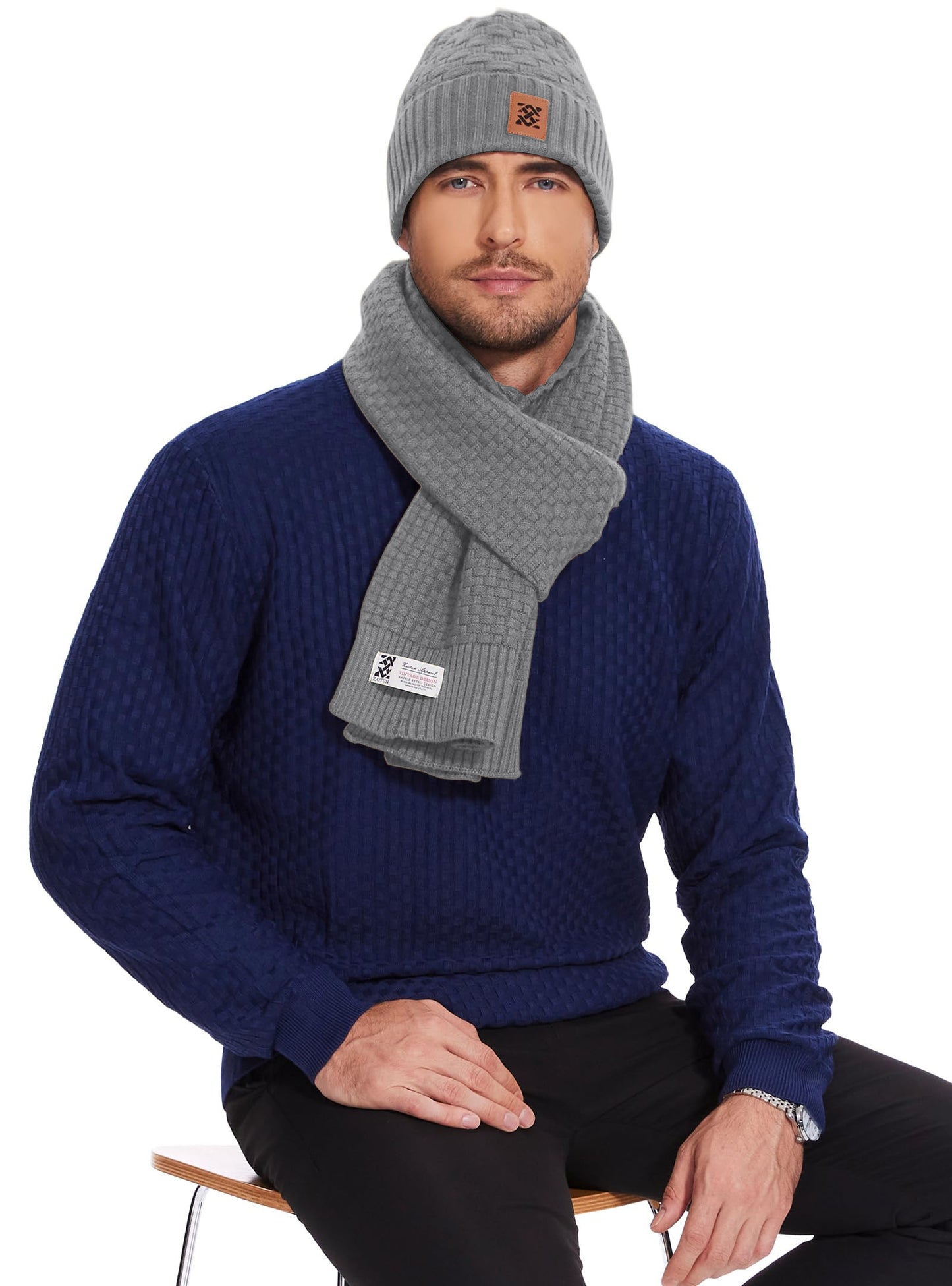 Zaitun Beanie Hats for Men and Women Winter Warm Waffle Knit Cap Comfort Thick Daily Rib Cap