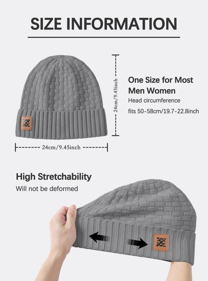 Zaitun Beanie Hats for Men and Women Winter Warm Waffle Knit Cap Comfort Thick Daily Rib Cap