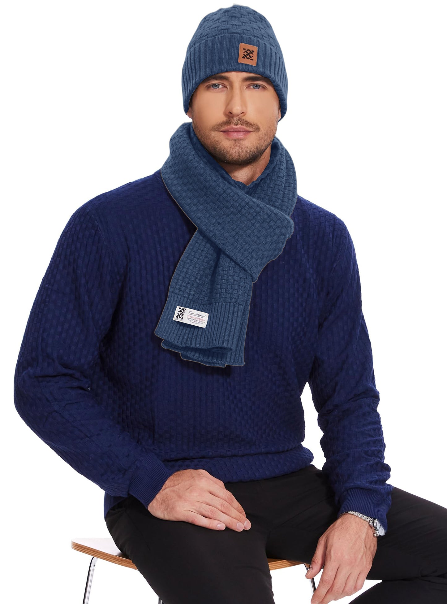 Zaitun Beanie Hats for Men and Women Winter Warm Waffle Knit Cap Comfort Thick Daily Rib Cap