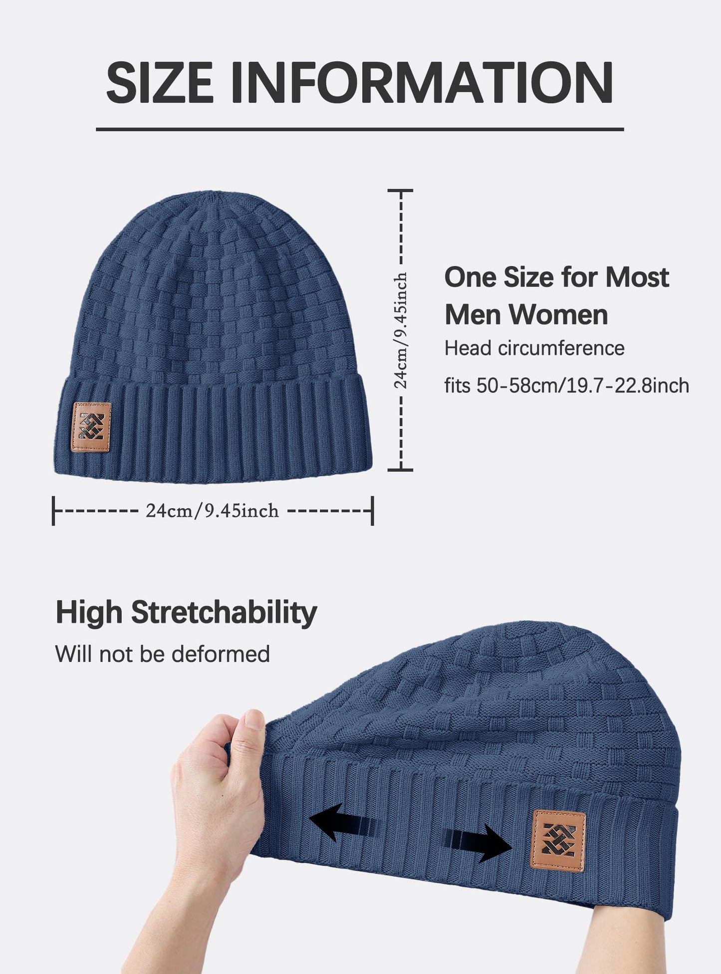 Zaitun Beanie Hats for Men and Women Winter Warm Waffle Knit Cap Comfort Thick Daily Rib Cap