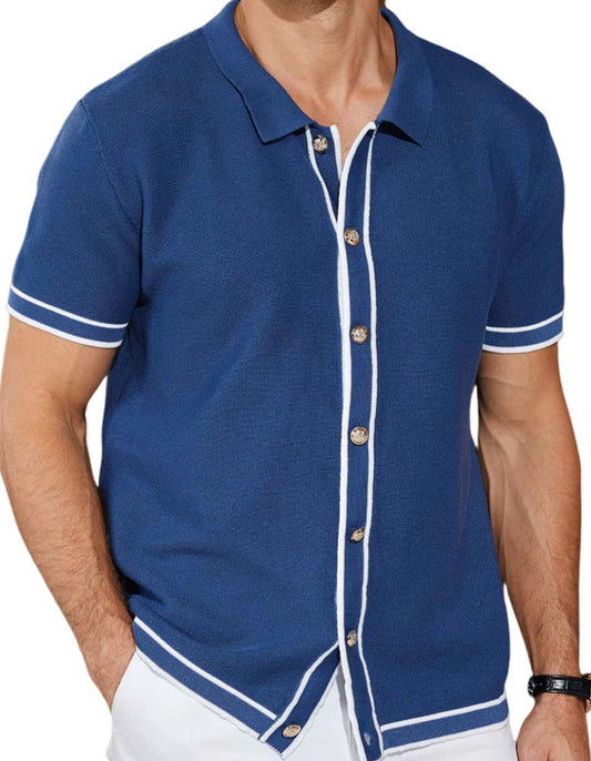 Contrast Trim Knit Polo
