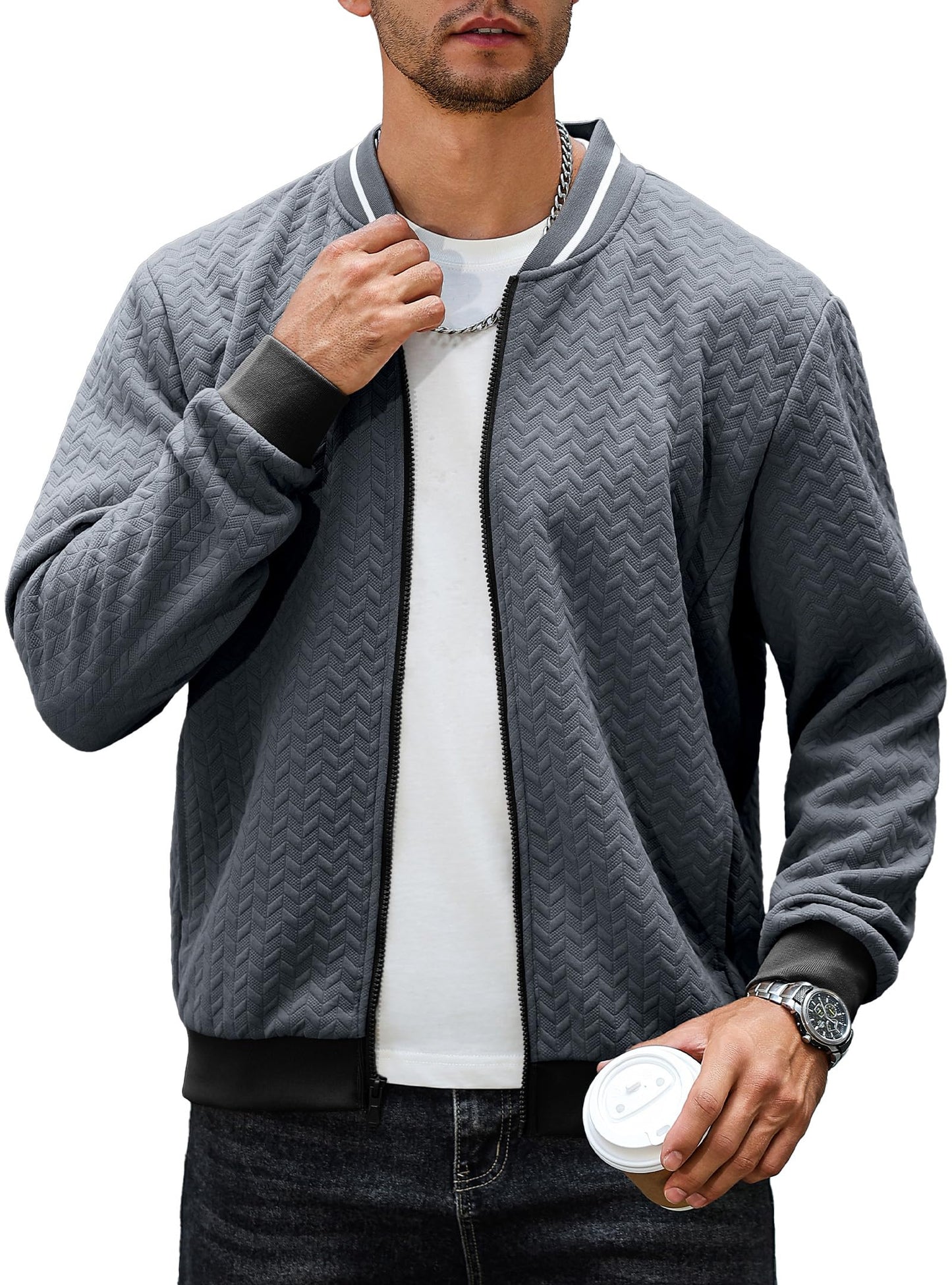 Zaitun Mens Bomber Jackets Casual Lightweight Sports Jacket Cargo Varsity Coat