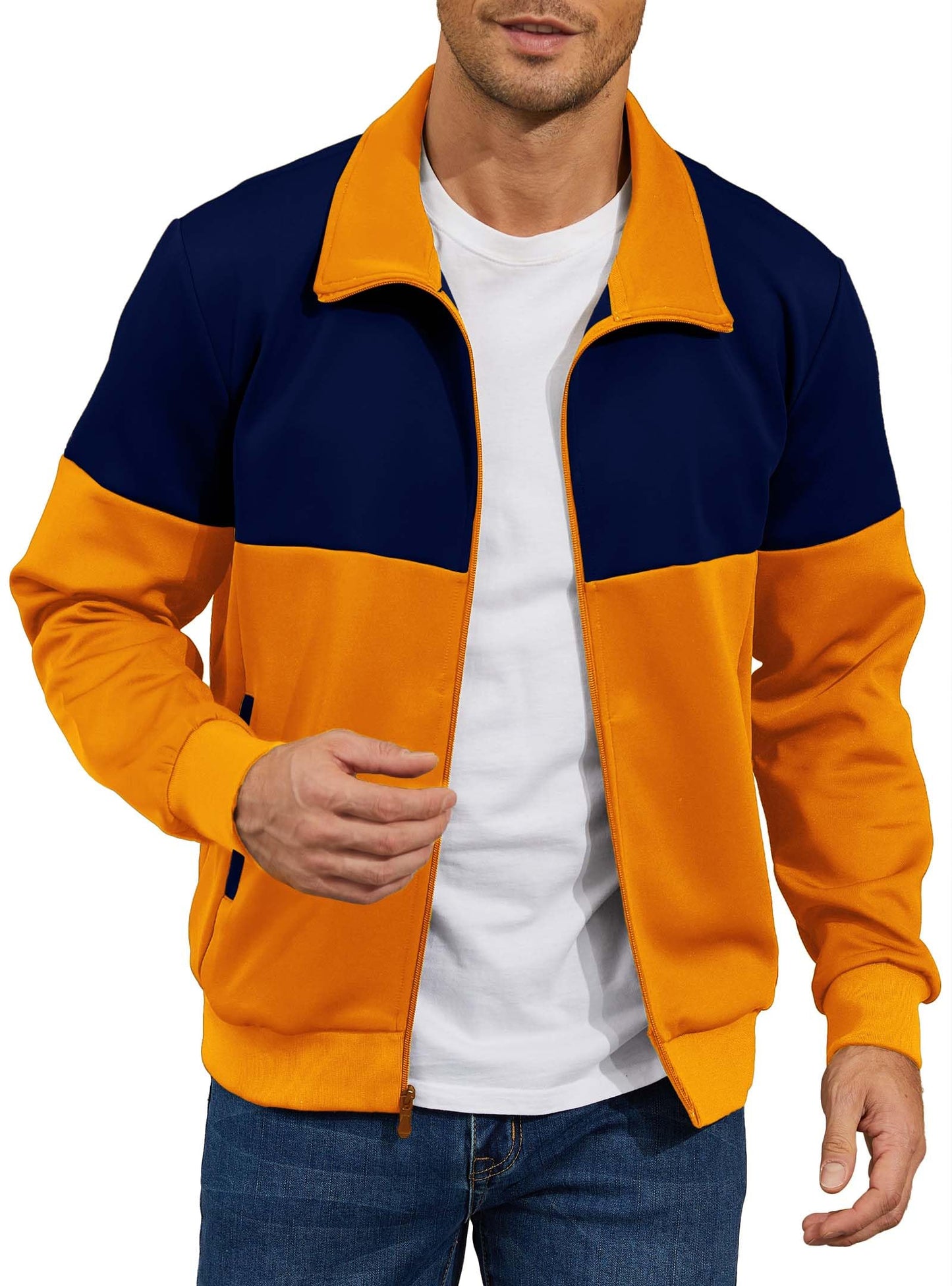 Zaitun Men’s Lightweight Casual Bomber Jacket Track Running Athletic Varsity Coat