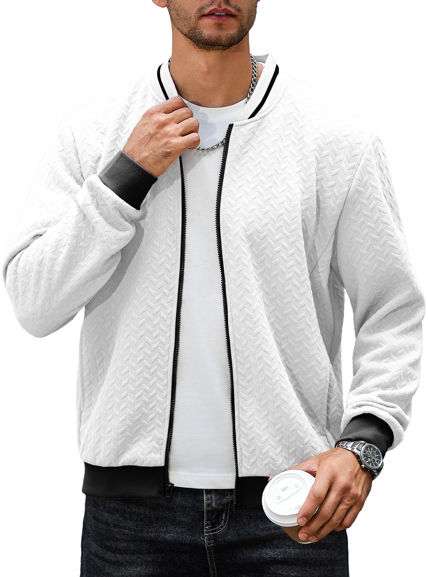 Zaitun Mens Bomber Jackets Casual Lightweight Sports Jacket Cargo Varsity Coat