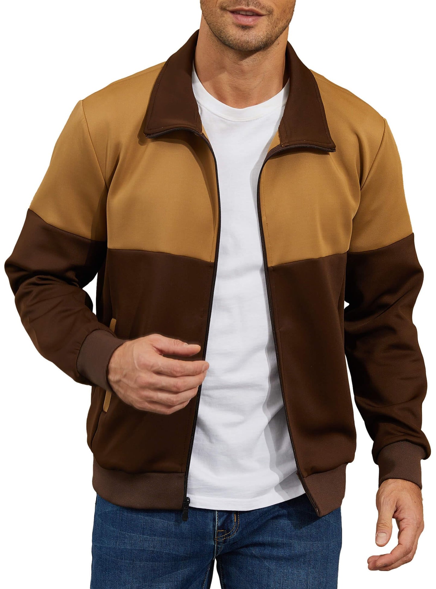Zaitun Men’s Lightweight Casual Bomber Jacket Track Running Athletic Varsity Coat