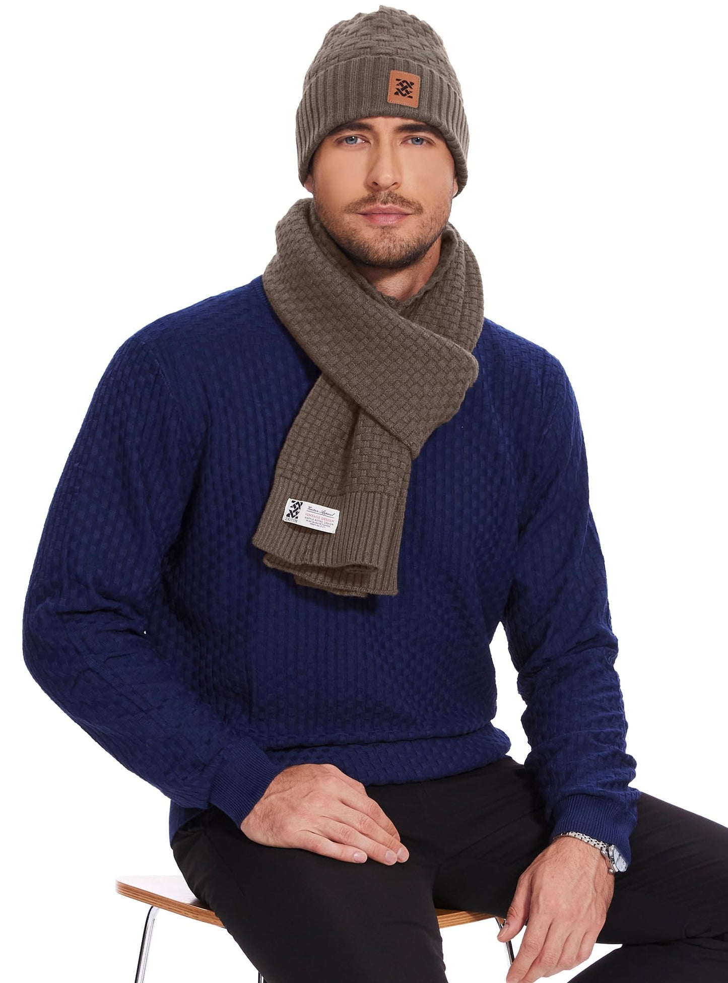 Zaitun Beanie Hats for Men and Women Winter Warm Waffle Knit Cap Comfort Thick Daily Rib Cap