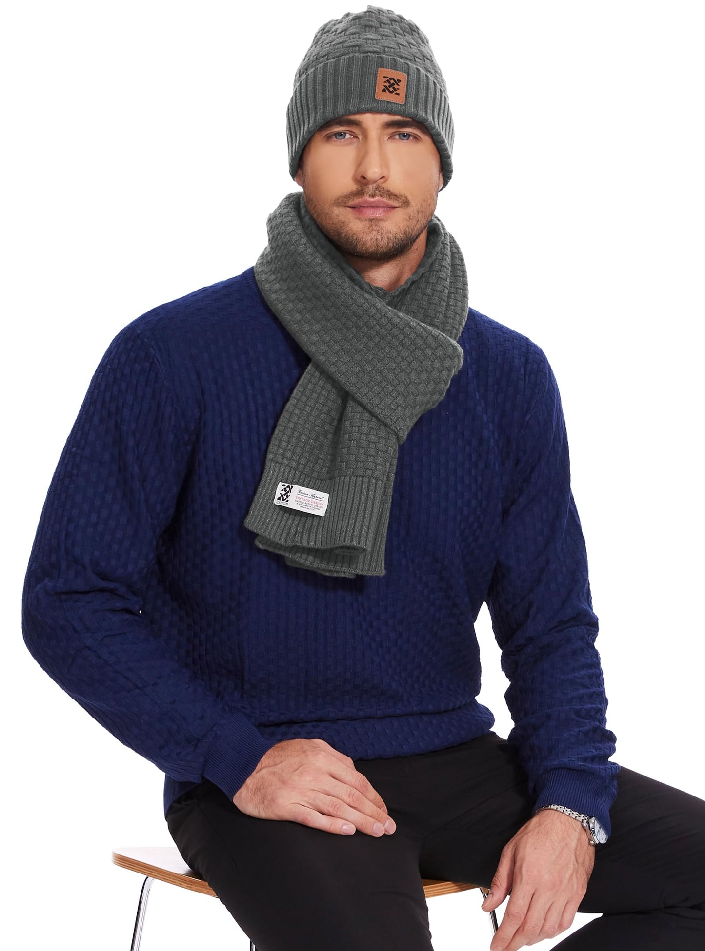 Zaitun Beanie Hats for Men and Women Winter Warm Waffle Knit Cap Comfort Thick Daily Rib Cap