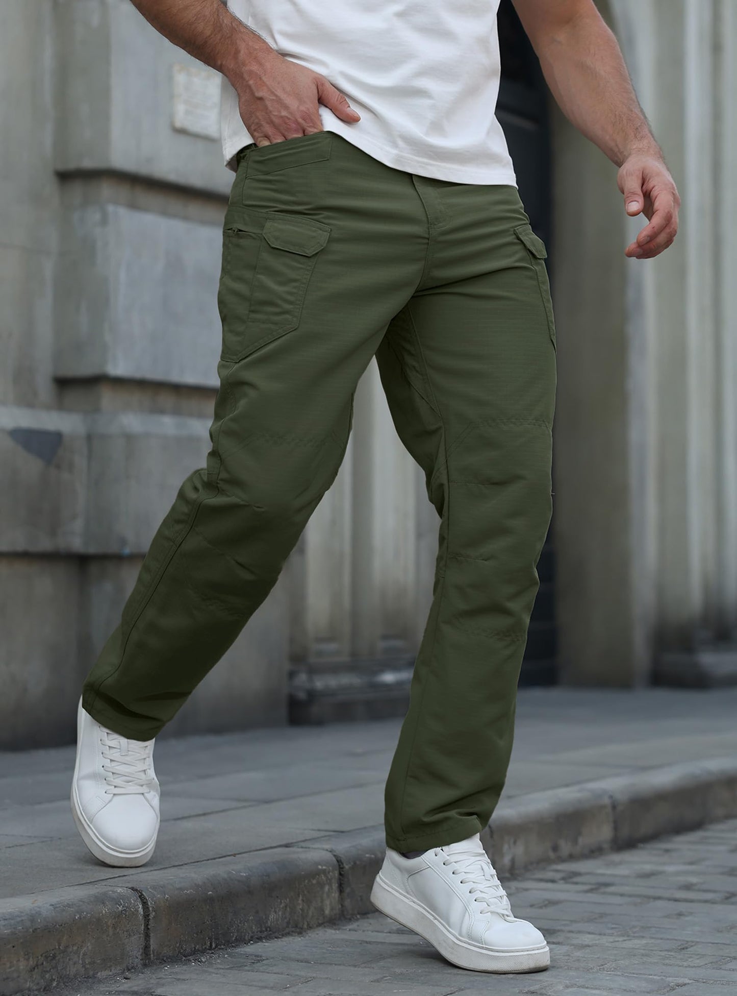 Zaitun Mens Casual Cargo Pants Lightweight Athletic Trousers Multi-Pocket Workout Hiking Pants Outdoor Work Tactical Pants